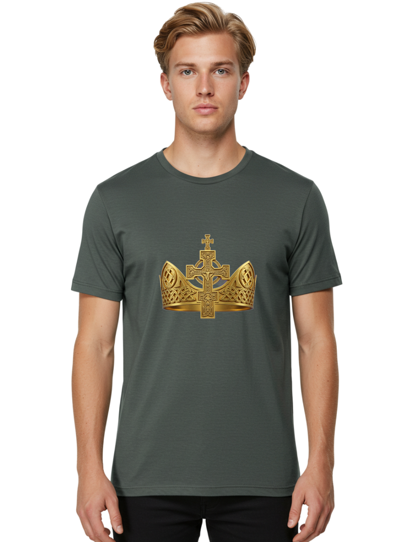 Celtic-Cross-Crown Men'S Graphic Tee, 100% Cotton, Comfortable Casual Summer Wear, Machine Washable, Vintage Camera, Old Camera, Antique Camera, Black Camera, Classic Photography, Photography Equipment, Nostalgic Device, Film Camera, Bag268