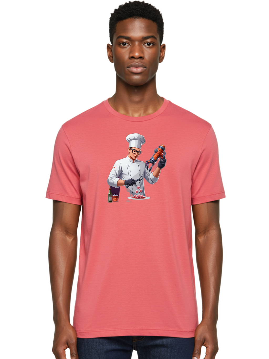 Chef-With-Meatball-Gun Men'S Graphic Tee, 100% Cotton, Comfortable Casual Summer Wear, Machine Washable, Vintage Camera, Old Camera, Antique Camera, Black Camera, Classic Photography, Photography Equipment, Nostalgic Device, Film Camera, Bag278
