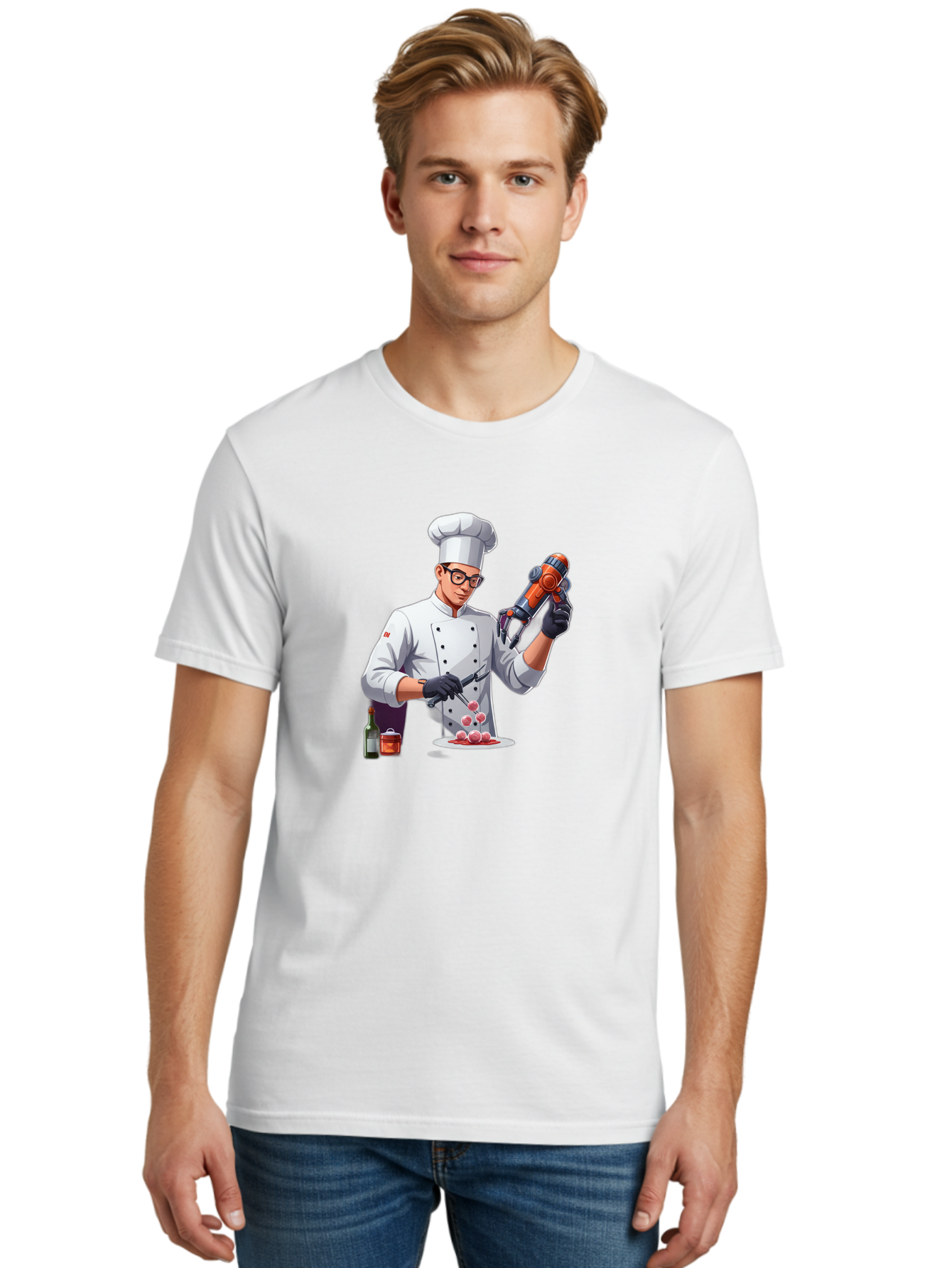 Chef-With-Meatball-Gun Men'S Graphic Tee, 100% Cotton, Comfortable Casual Summer Wear, Machine Washable, Vintage Camera, Old Camera, Antique Camera, Black Camera, Classic Photography, Photography Equipment, Nostalgic Device, Film Camera, Bag278