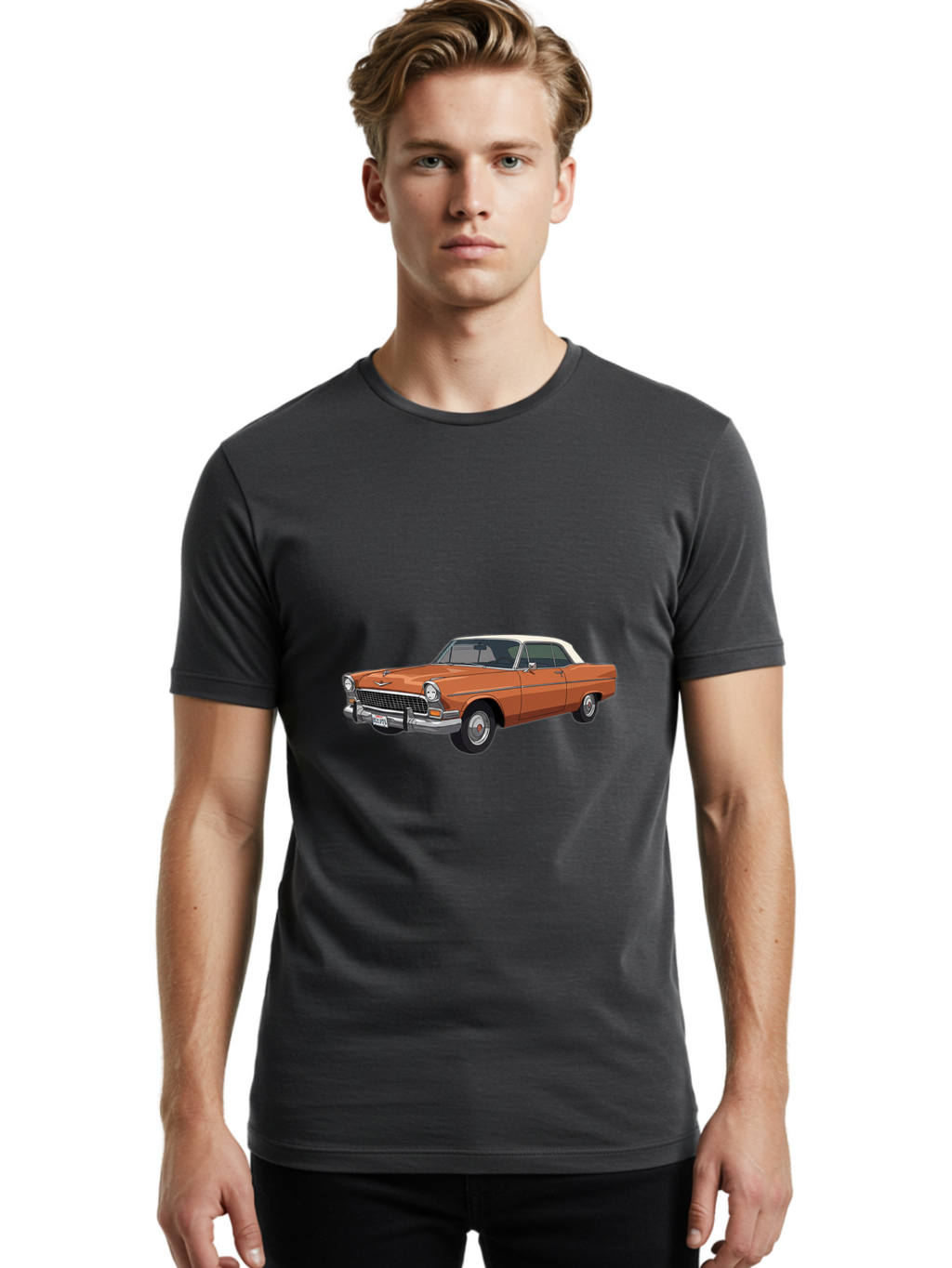 Chevrolet-Bel-Air Men'S Graphic Tee, 100% Cotton, Comfortable Casual Summer Wear, Machine Washable, Vintage Camera, Old Camera, Antique Camera, Black Camera, Classic Photography, Photography Equipment, Nostalgic Device, Film Camera, Camera Art Bag280
