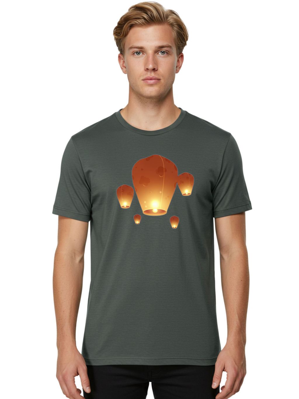 Chinese-Lanterns Men'S Graphic Tee, 100% Cotton, Comfortable Casual Summer Wear, Machine Washable, Vintage Camera, Old Camera, Antique Camera, Black Camera, Classic Photography, Photography Equipment, Nostalgic Device, Film Camera, Camera Art Bag285