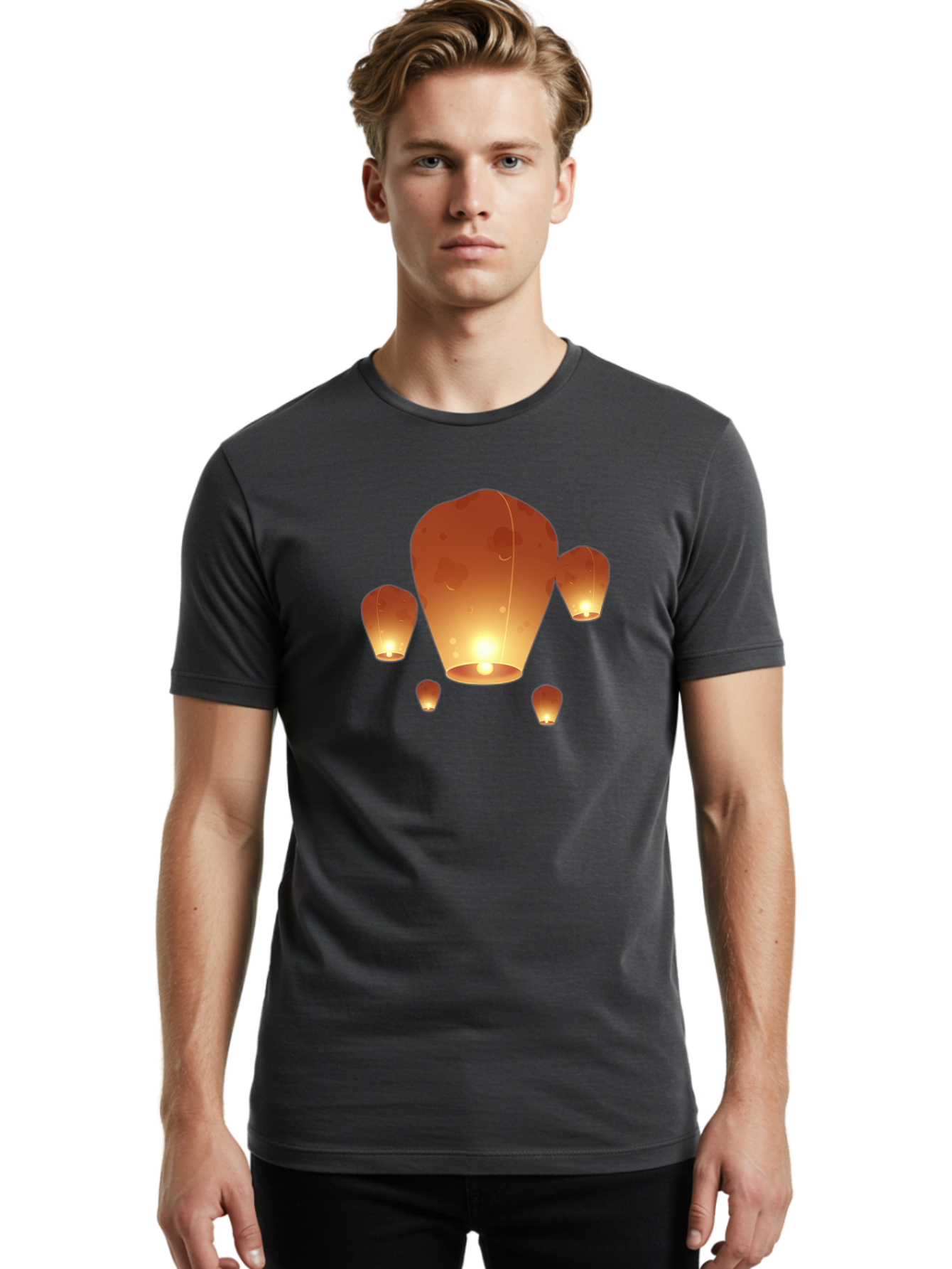 Chinese-Lanterns Men'S Graphic Tee, 100% Cotton, Comfortable Casual Summer Wear, Machine Washable, Vintage Camera, Old Camera, Antique Camera, Black Camera, Classic Photography, Photography Equipment, Nostalgic Device, Film Camera, Camera Art Bag285