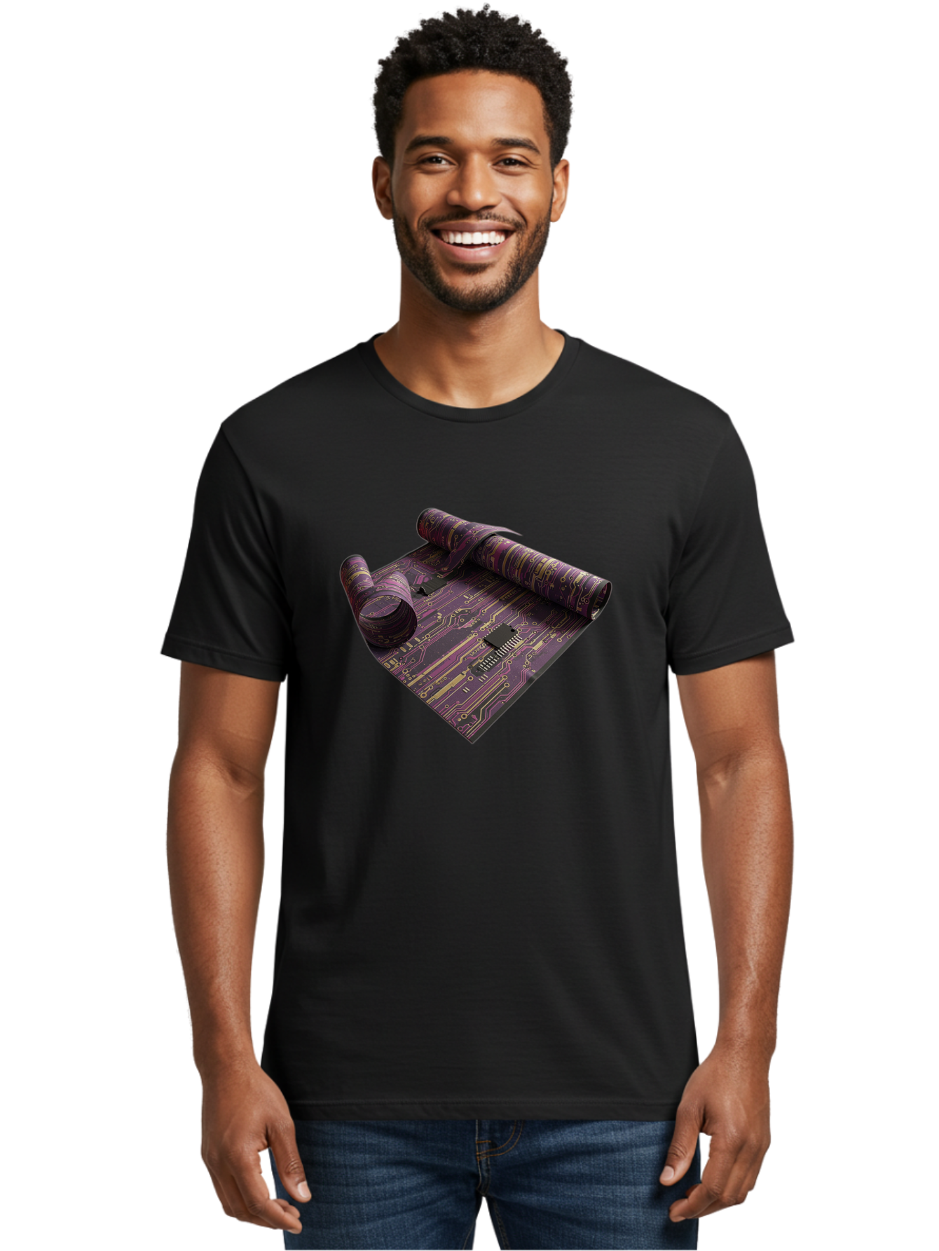 Circuit-Board-Rug Men'S Graphic Tee, 100% Cotton, Comfortable Casual Summer Wear, Machine Washable, Vintage Camera, Old Camera, Antique Camera, Black Camera, Classic Photography, Photography Equipment, Nostalgic Device, Film Camera, Camera Art Bag293
