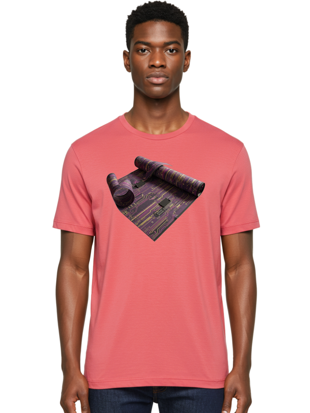 Circuit-Board-Rug Men'S Graphic Tee, 100% Cotton, Comfortable Casual Summer Wear, Machine Washable, Vintage Camera, Old Camera, Antique Camera, Black Camera, Classic Photography, Photography Equipment, Nostalgic Device, Film Camera, Camera Art Bag293