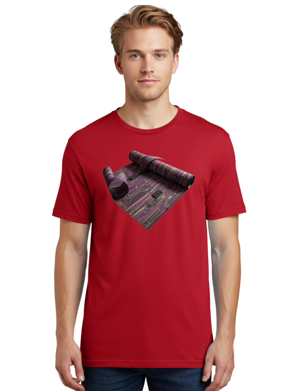 Circuit-Board-Rug Men'S Graphic Tee, 100% Cotton, Comfortable Casual Summer Wear, Machine Washable, Vintage Camera, Old Camera, Antique Camera, Black Camera, Classic Photography, Photography Equipment, Nostalgic Device, Film Camera, Camera Art Bag293