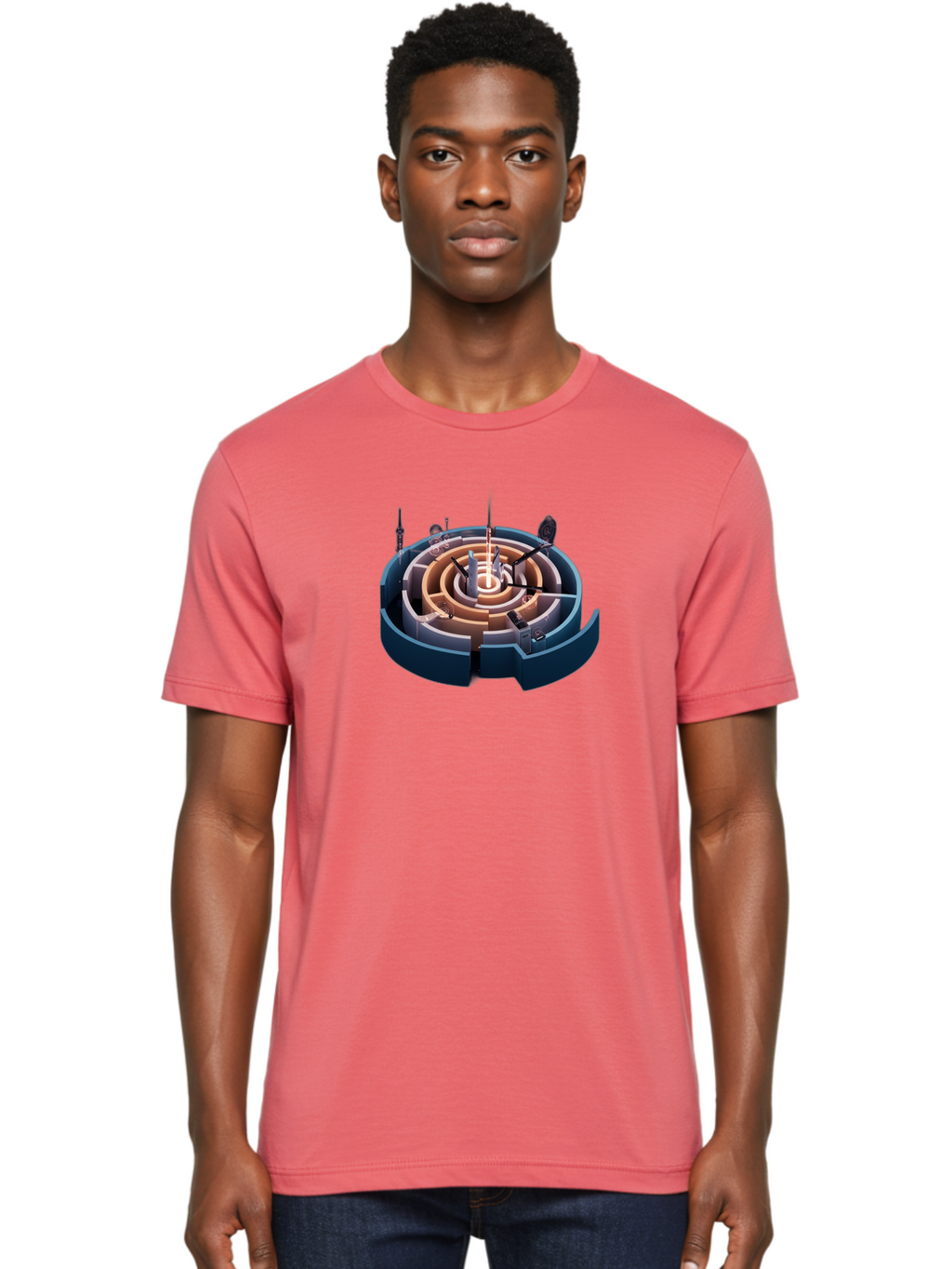 Circular-Labyrinth Men'S Graphic Tee, 100% Cotton, Comfortable Casual Summer Wear, Machine Washable, Vintage Camera, Old Camera, Antique Camera, Black Camera, Classic Photography, Photography Equipment, Nostalgic Device, Film Camera, Bag294
