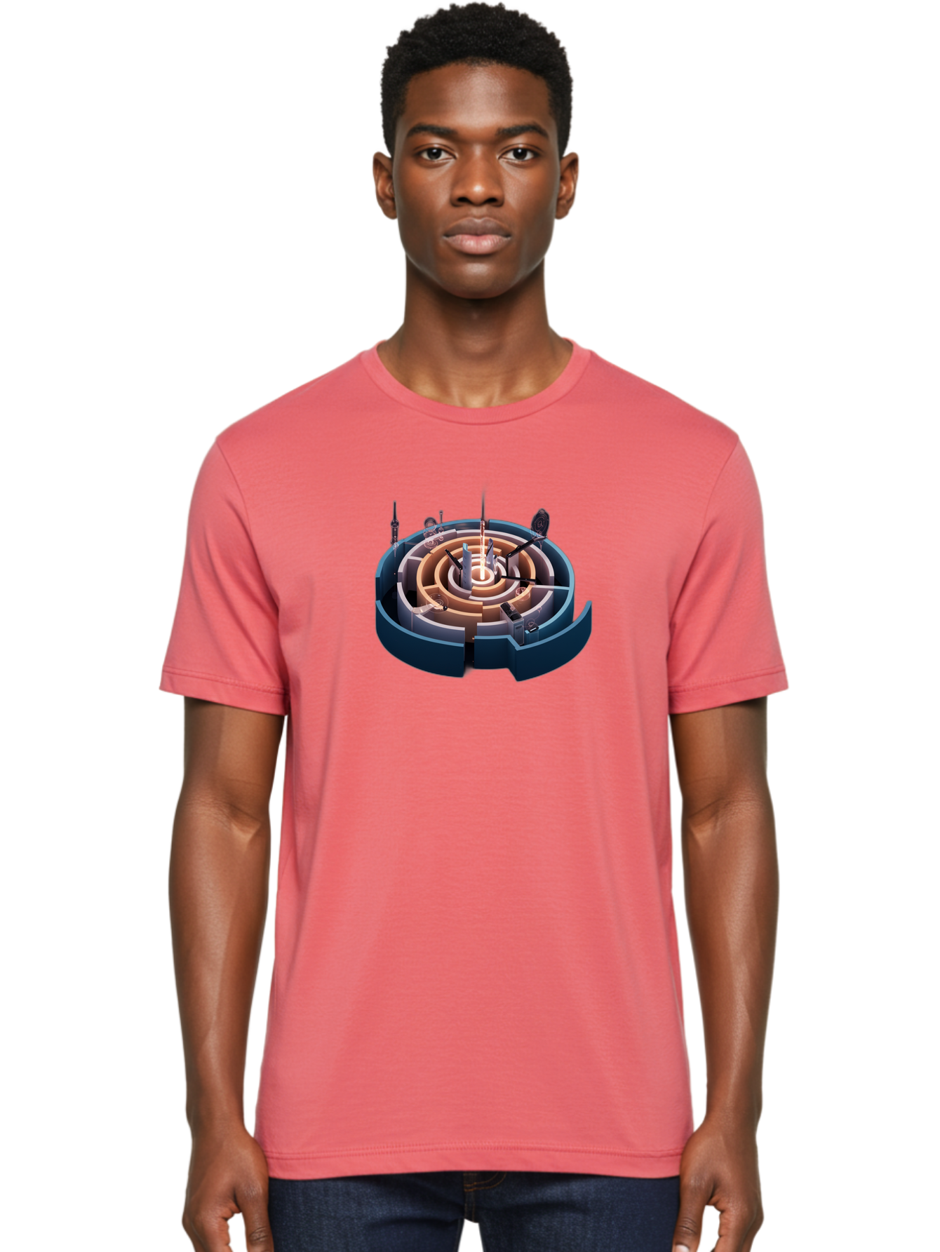 Circular-Labyrinth Men'S Graphic Tee, 100% Cotton, Comfortable Casual Summer Wear, Machine Washable, Vintage Camera, Old Camera, Antique Camera, Black Camera, Classic Photography, Photography Equipment, Nostalgic Device, Film Camera, Bag294