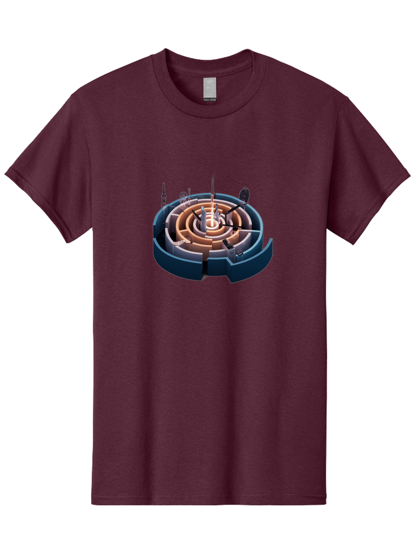 Circular-Labyrinth Men'S Graphic Tee, 100% Cotton, Comfortable Casual Summer Wear, Machine Washable, Vintage Camera, Old Camera, Antique Camera, Black Camera, Classic Photography, Photography Equipment, Nostalgic Device, Film Camera, Bag294