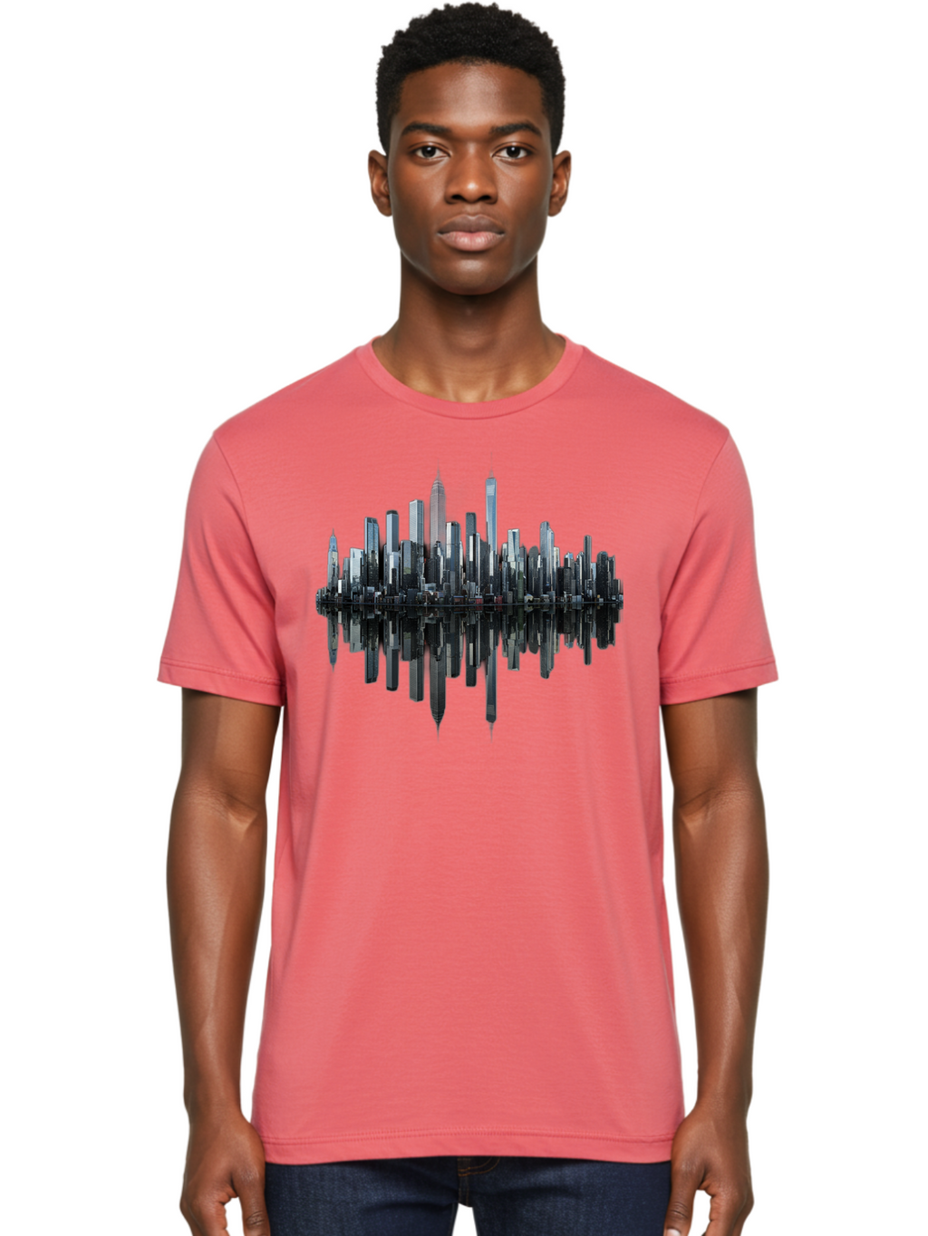 City-Skyline-Sound-Wave Men'S Graphic Tee, 100% Cotton, Comfortable Casual Summer Wear, Machine Washable, Vintage Camera, Old Camera, Antique Camera, Black Camera, Classic Photography, Photography Equipment, Nostalgic Device, Film Camera, Bag297