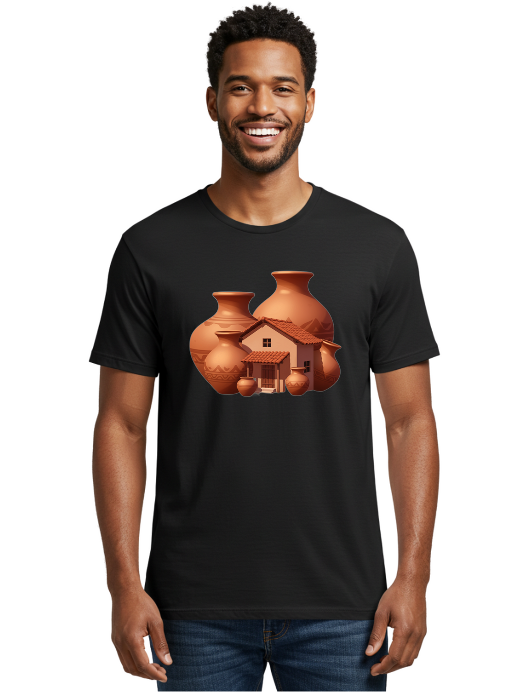 Clay-House-And-Pots Men'S Graphic Tee, 100% Cotton, Comfortable Casual Summer Wear, Machine Washable, Vintage Camera, Old Camera, Antique Camera, Black Camera, Classic Photography, Photography Equipment, Nostalgic Device, Film Camera, Bag300