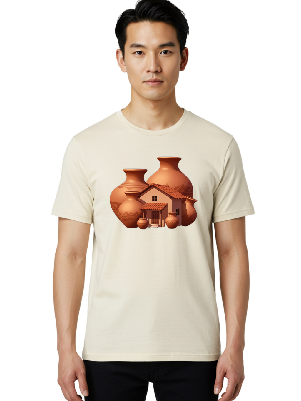 Clay-House-And-Pots Men'S Graphic Tee, 100% Cotton, Comfortable Casual Summer Wear, Machine Washable, Vintage Camera, Old Camera, Antique Camera, Black Camera, Classic Photography, Photography Equipment, Nostalgic Device, Film Camera, Bag300