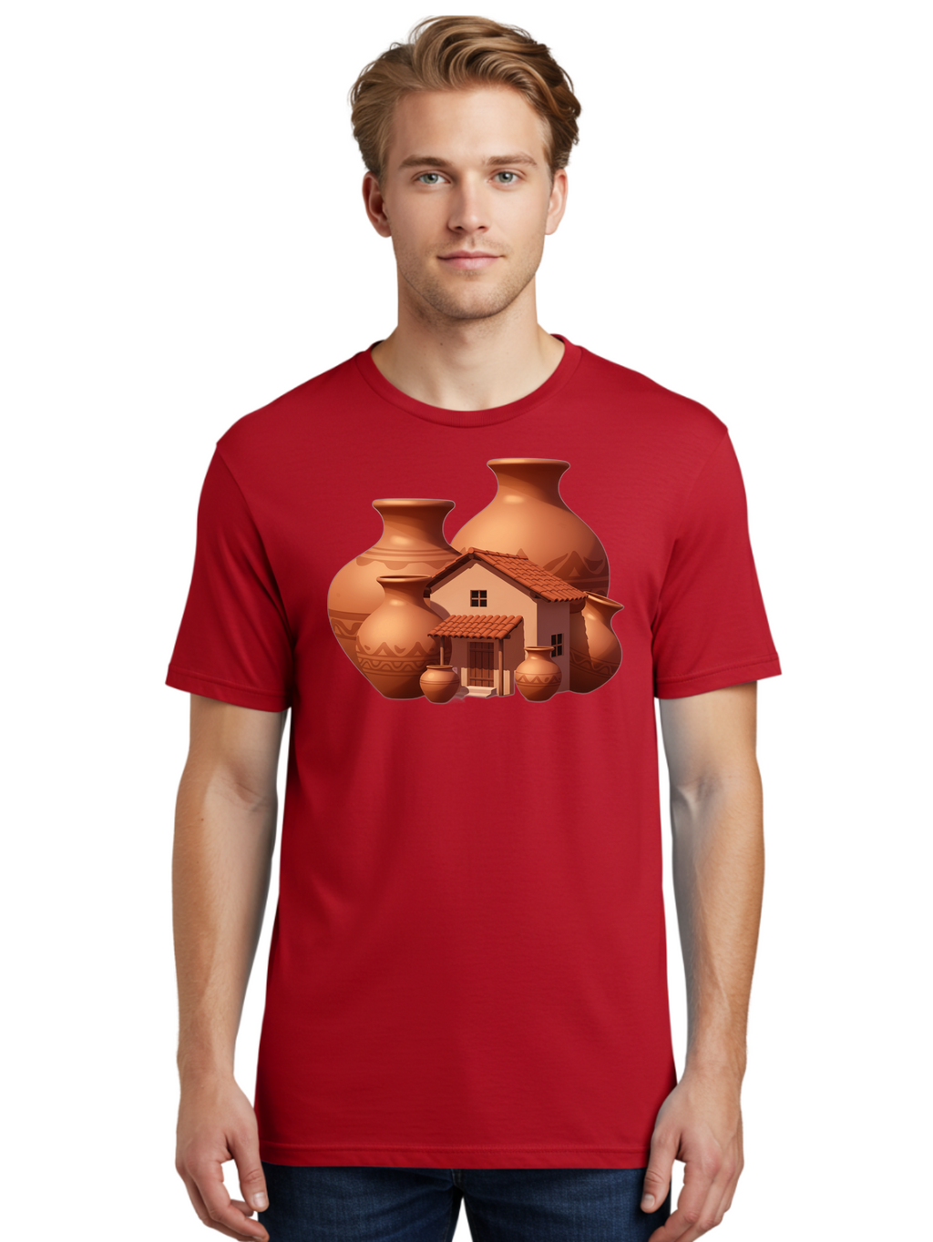 Clay-House-And-Pots Men'S Graphic Tee, 100% Cotton, Comfortable Casual Summer Wear, Machine Washable, Vintage Camera, Old Camera, Antique Camera, Black Camera, Classic Photography, Photography Equipment, Nostalgic Device, Film Camera, Bag300