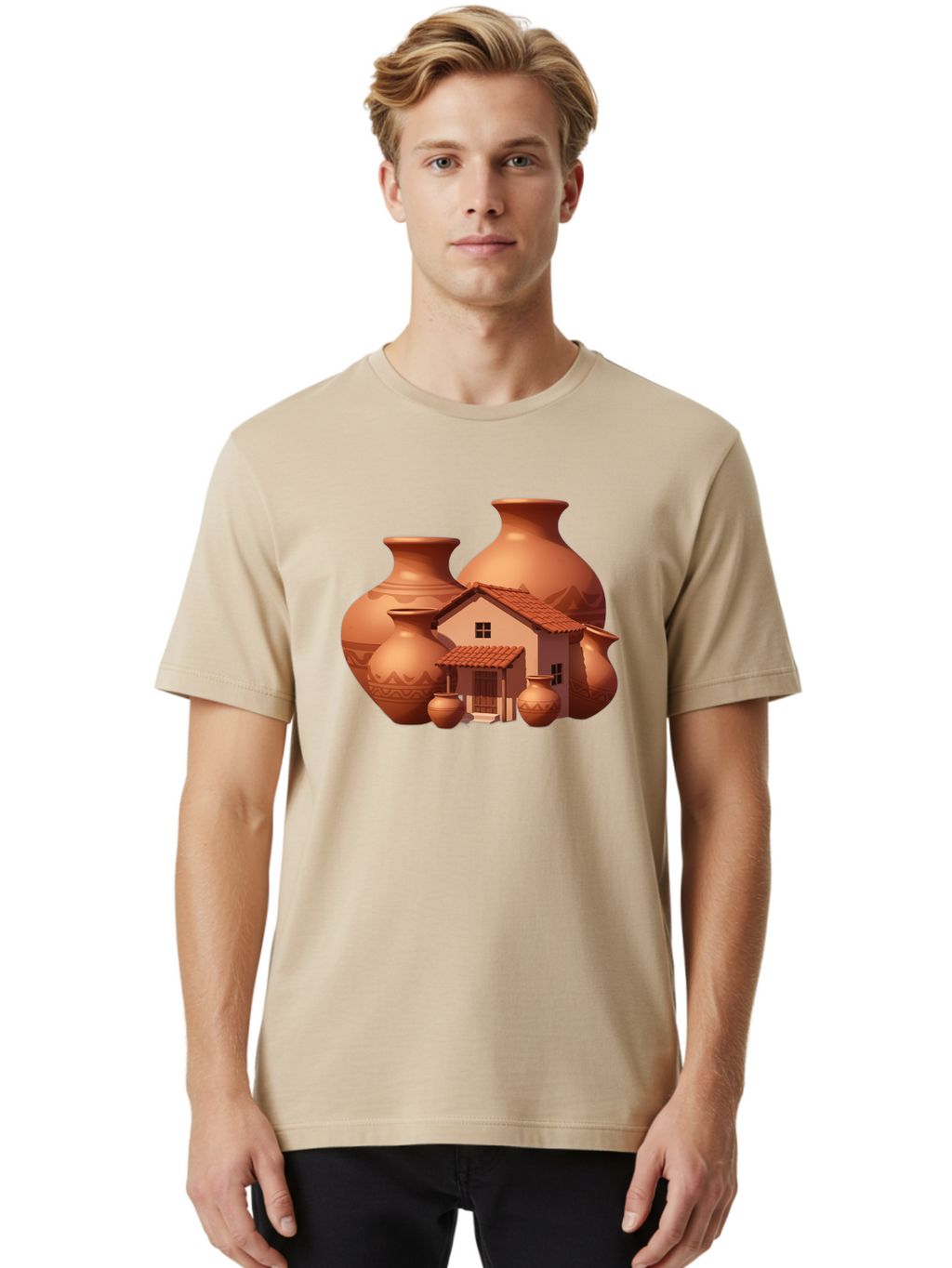 Clay-House-And-Pots Men'S Graphic Tee, 100% Cotton, Comfortable Casual Summer Wear, Machine Washable, Vintage Camera, Old Camera, Antique Camera, Black Camera, Classic Photography, Photography Equipment, Nostalgic Device, Film Camera, Bag300