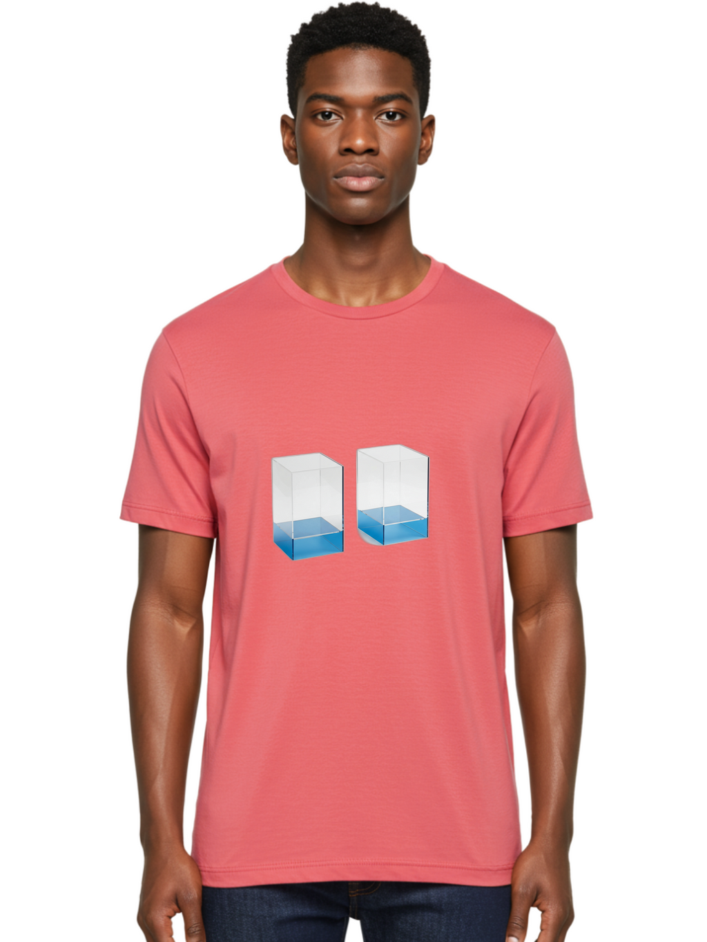 Clear-Boxes-With-Blue-Liquid Men'S Graphic Tee, 100% Cotton, Comfortable Casual Summer Wear, Machine Washable, Vintage Camera, Old Camera, Antique Camera, Black Camera, Classic Photography, Photography Equipment, Nostalgic Device, Film Camera, Bag302