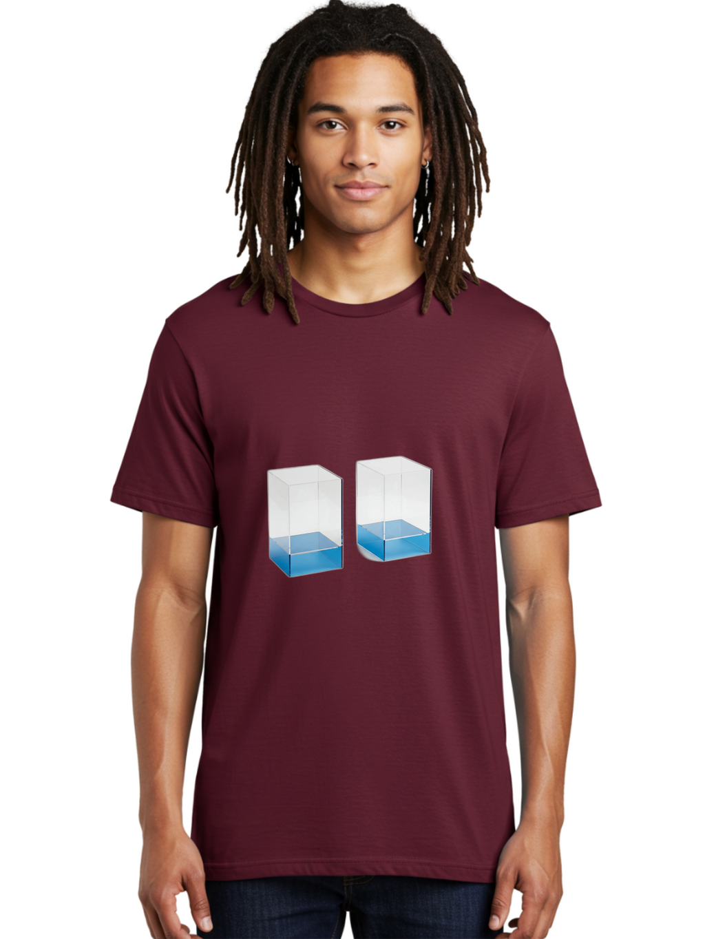 Clear-Boxes-With-Blue-Liquid Men'S Graphic Tee, 100% Cotton, Comfortable Casual Summer Wear, Machine Washable, Vintage Camera, Old Camera, Antique Camera, Black Camera, Classic Photography, Photography Equipment, Nostalgic Device, Film Camera, Bag302