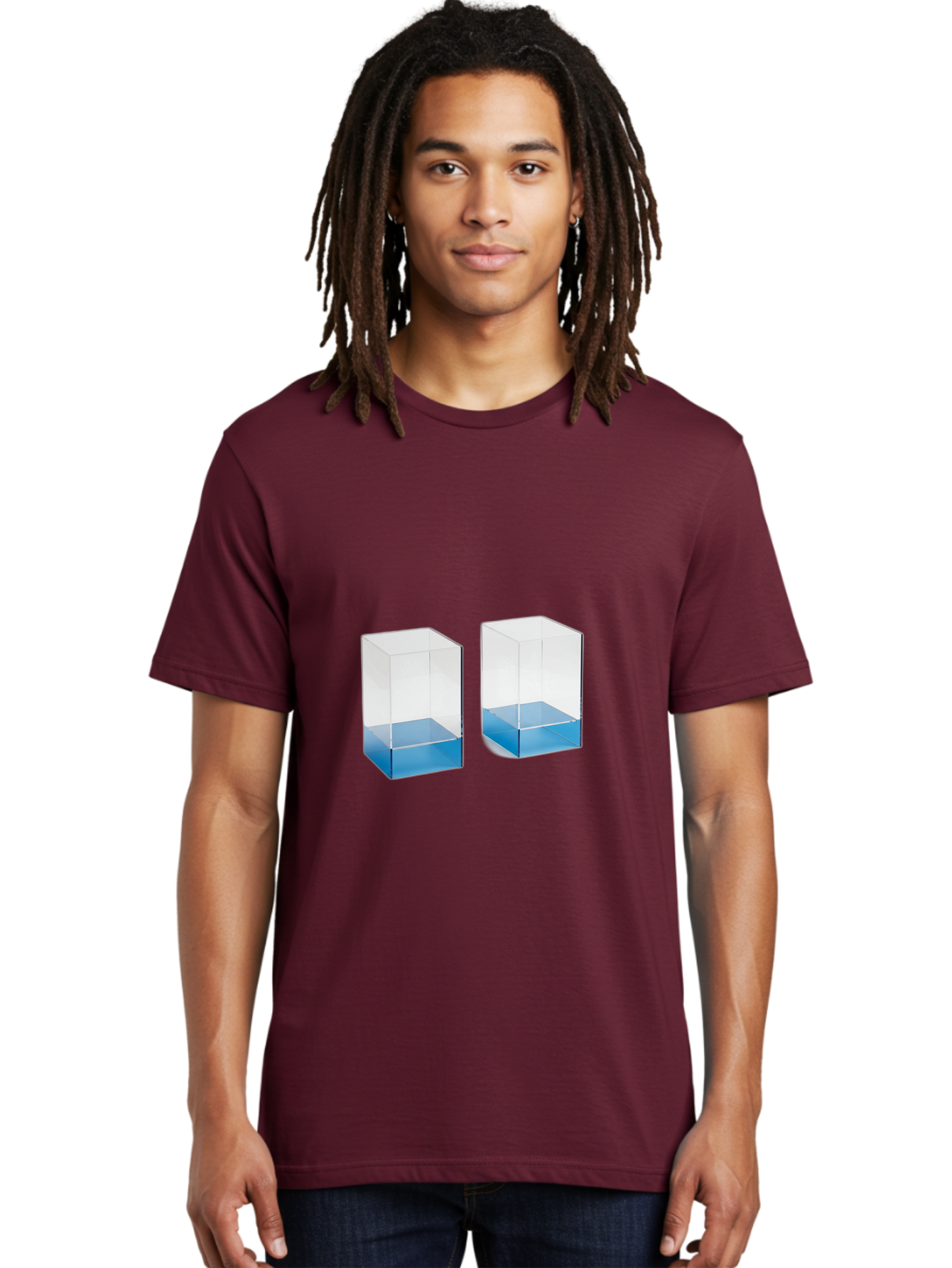 Clear-Boxes-With-Blue-Liquid Men'S Graphic Tee, 100% Cotton, Comfortable Casual Summer Wear, Machine Washable, Vintage Camera, Old Camera, Antique Camera, Black Camera, Classic Photography, Photography Equipment, Nostalgic Device, Film Camera, Bag302