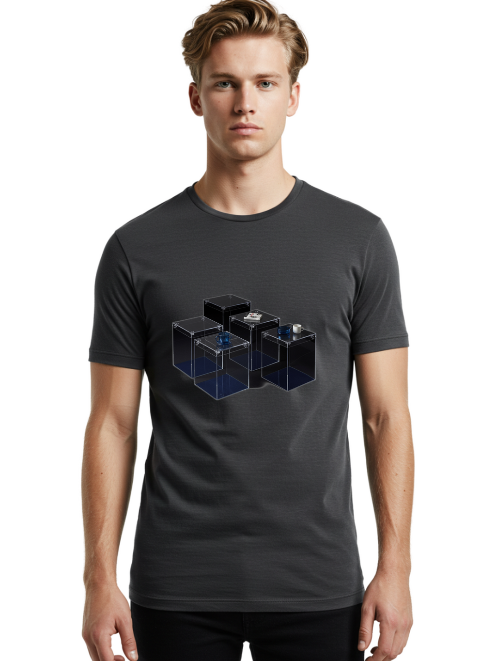 Clear-Plastic-Boxes Men'S Graphic Tee, 100% Cotton, Comfortable Casual Summer Wear, Machine Washable, Vintage Camera, Old Camera, Antique Camera, Black Camera, Classic Photography, Photography Equipment, Nostalgic Device, Film Camera, Bag304