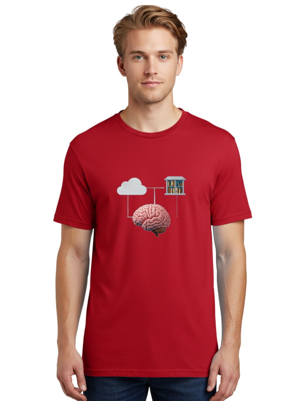 Cloud-Library-Brain Men'S Graphic Tee, 100% Cotton, Comfortable Casual Summer Wear, Machine Washable, Vintage Camera, Old Camera, Antique Camera, Black Camera, Classic Photography, Photography Equipment, Nostalgic Device, Film Camera, Bag308