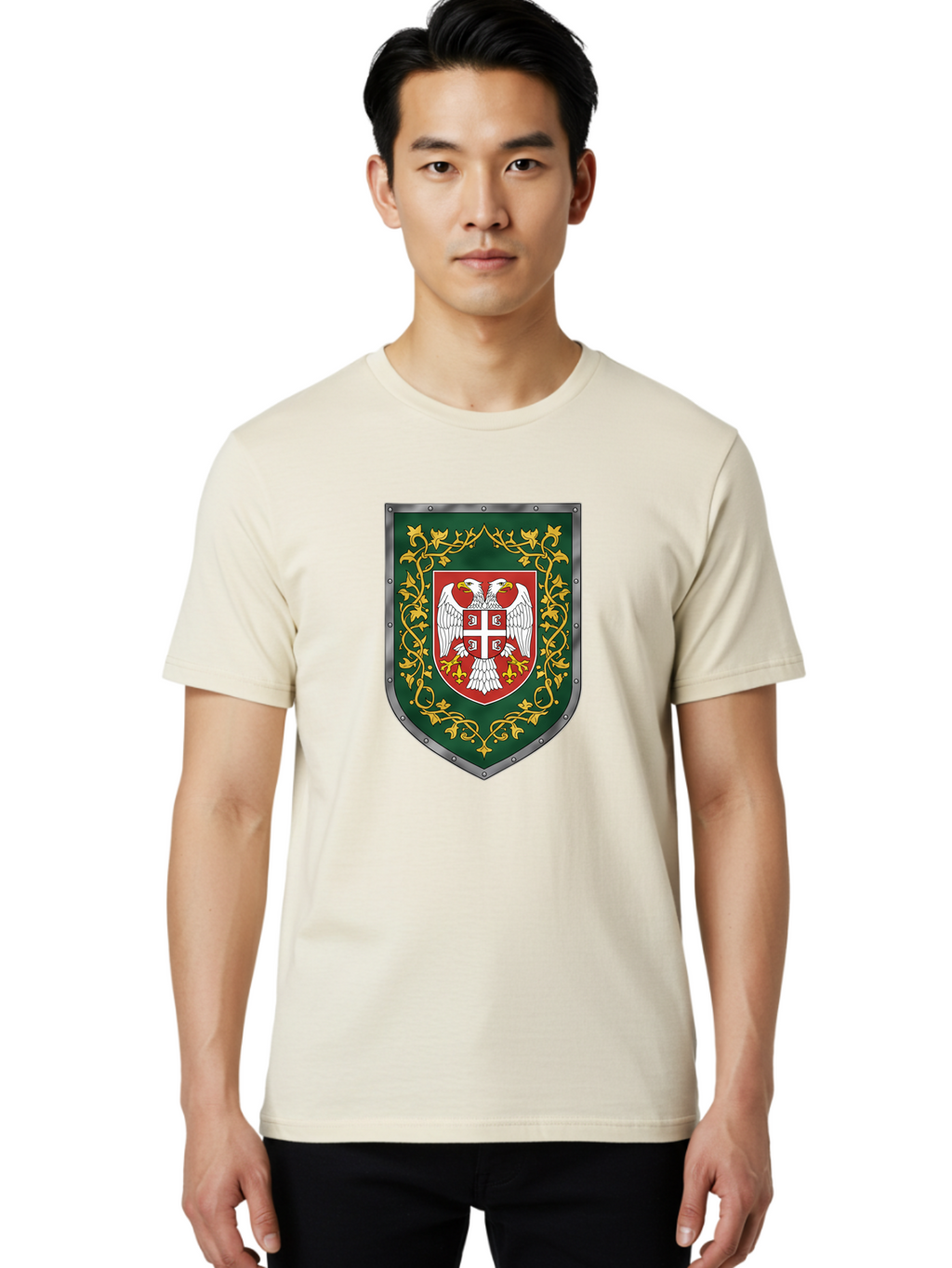 Coat-Of-Arms-Shield Men'S Graphic Tee, 100% Cotton, Comfortable Casual Summer Wear, Machine Washable, Vintage Camera, Old Camera, Antique Camera, Black Camera, Classic Photography, Photography Equipment, Nostalgic Device, Film Camera, Bag311