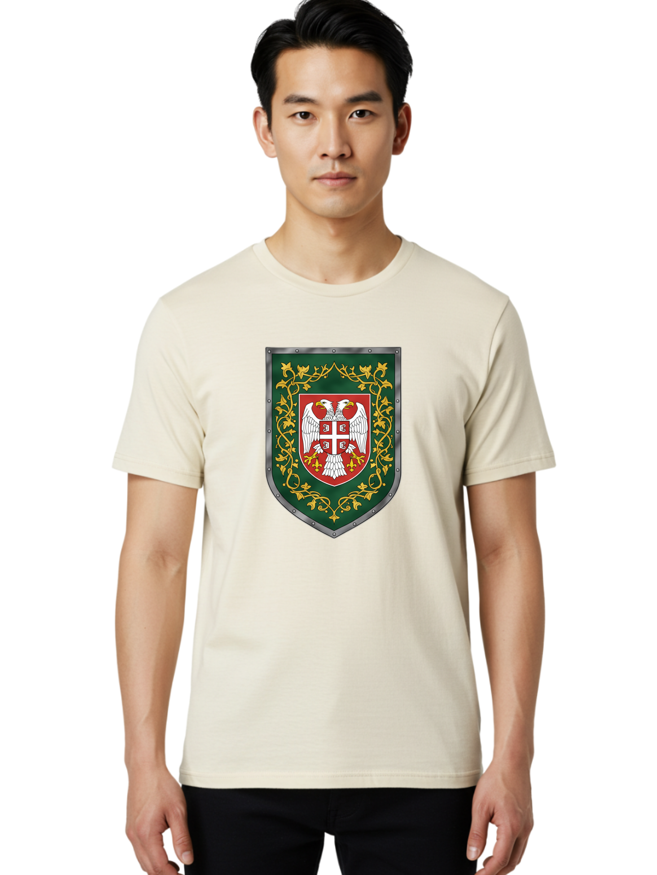 Coat-Of-Arms-Shield Men'S Graphic Tee, 100% Cotton, Comfortable Casual Summer Wear, Machine Washable, Vintage Camera, Old Camera, Antique Camera, Black Camera, Classic Photography, Photography Equipment, Nostalgic Device, Film Camera, Bag311
