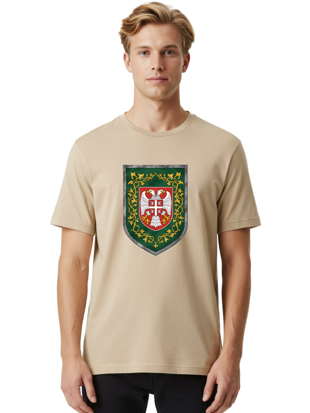 Coat-Of-Arms-Shield Men'S Graphic Tee, 100% Cotton, Comfortable Casual Summer Wear, Machine Washable, Vintage Camera, Old Camera, Antique Camera, Black Camera, Classic Photography, Photography Equipment, Nostalgic Device, Film Camera, Bag311