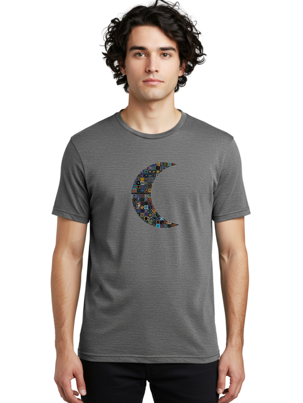 Collage-Crescent-Moon Men'S Graphic Tee, 100% Cotton, Comfortable Casual Summer Wear, Machine Washable, Vintage Camera, Old Camera, Antique Camera, Black Camera, Classic Photography, Photography Equipment, Nostalgic Device, Film Camera, Bag322