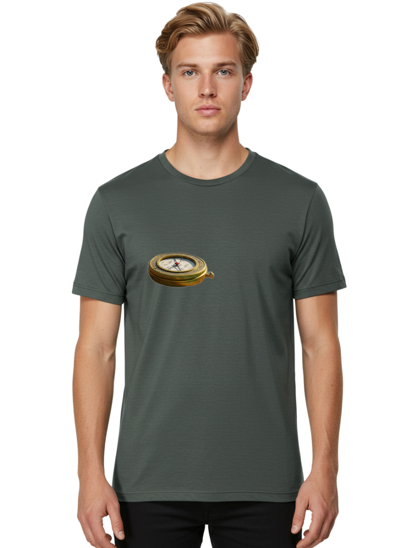 Compass Men'S Graphic Tee, 100% Cotton, Comfortable Casual Summer Wear, Machine Washable, Vintage Camera, Old Camera, Antique Camera, Black Camera, Classic Photography, Photography Equipment, Nostalgic Device, Film Camera, Camera Art Bag329