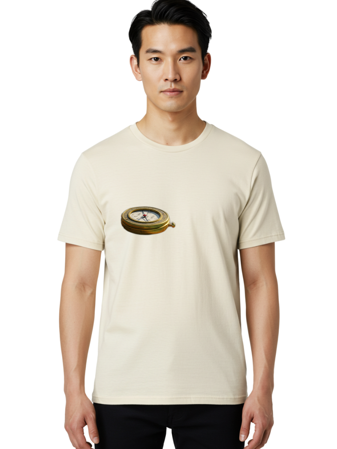 Compass Men'S Graphic Tee, 100% Cotton, Comfortable Casual Summer Wear, Machine Washable, Vintage Camera, Old Camera, Antique Camera, Black Camera, Classic Photography, Photography Equipment, Nostalgic Device, Film Camera, Camera Art Bag329
