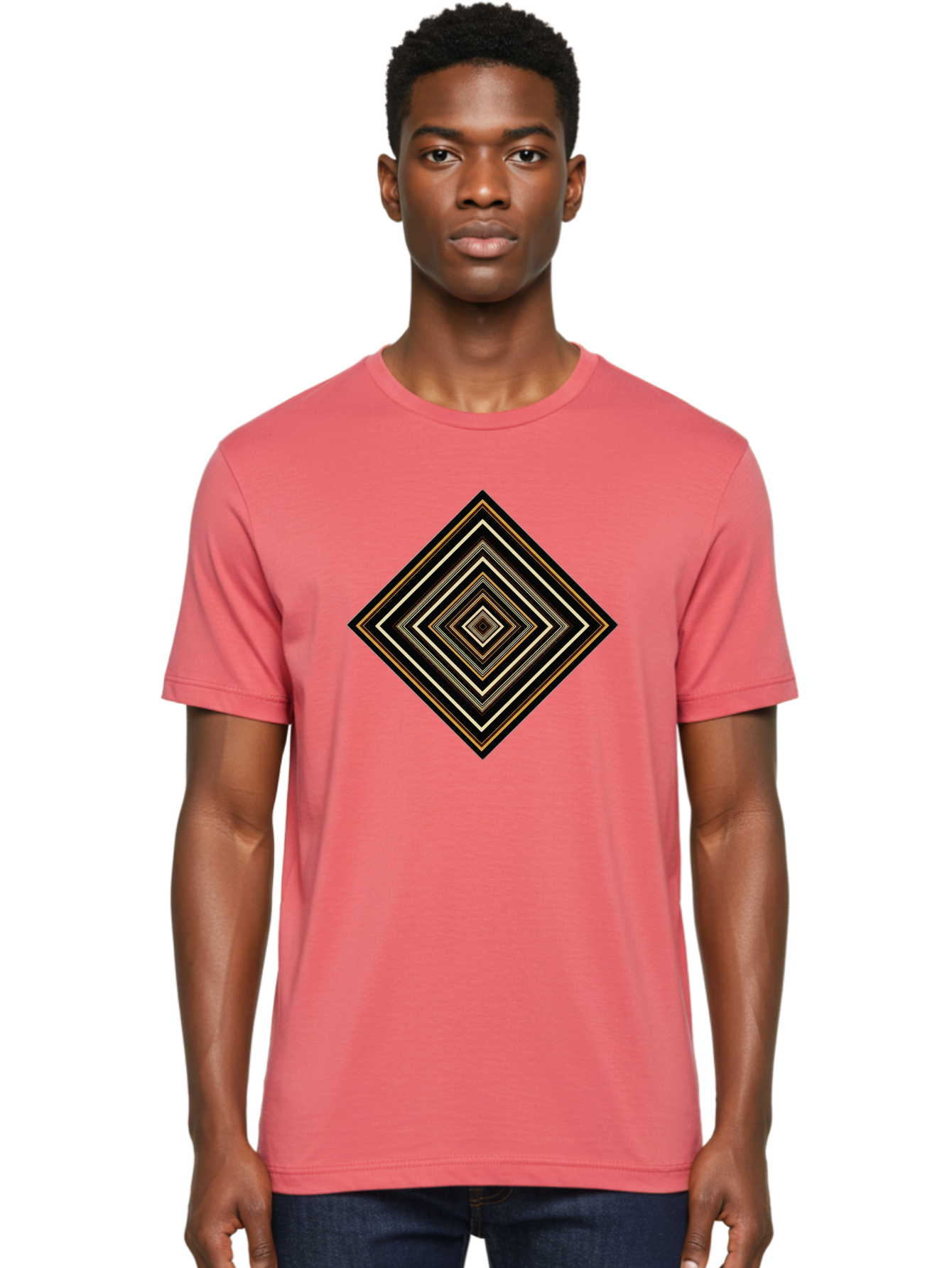 Concentric-Diamonds Men'S Graphic Tee, 100% Cotton, Comfortable Casual Summer Wear, Machine Washable, Vintage Camera, Old Camera, Antique Camera, Black Camera, Classic Photography, Photography Equipment, Nostalgic Device, Film Camera, Bag330