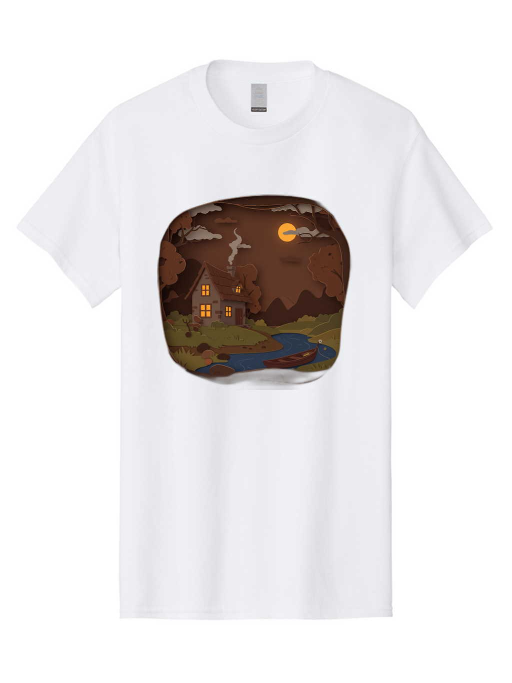 Cottage-By-The-River-1 Men'S Graphic Tee, 100% Cotton, Comfortable Casual Summer Wear, Machine Washable, Vintage Camera, Old Camera, Antique Camera, Black Camera, Classic Photography, Photography Equipment, Nostalgic Device, Film Camera, Bag341