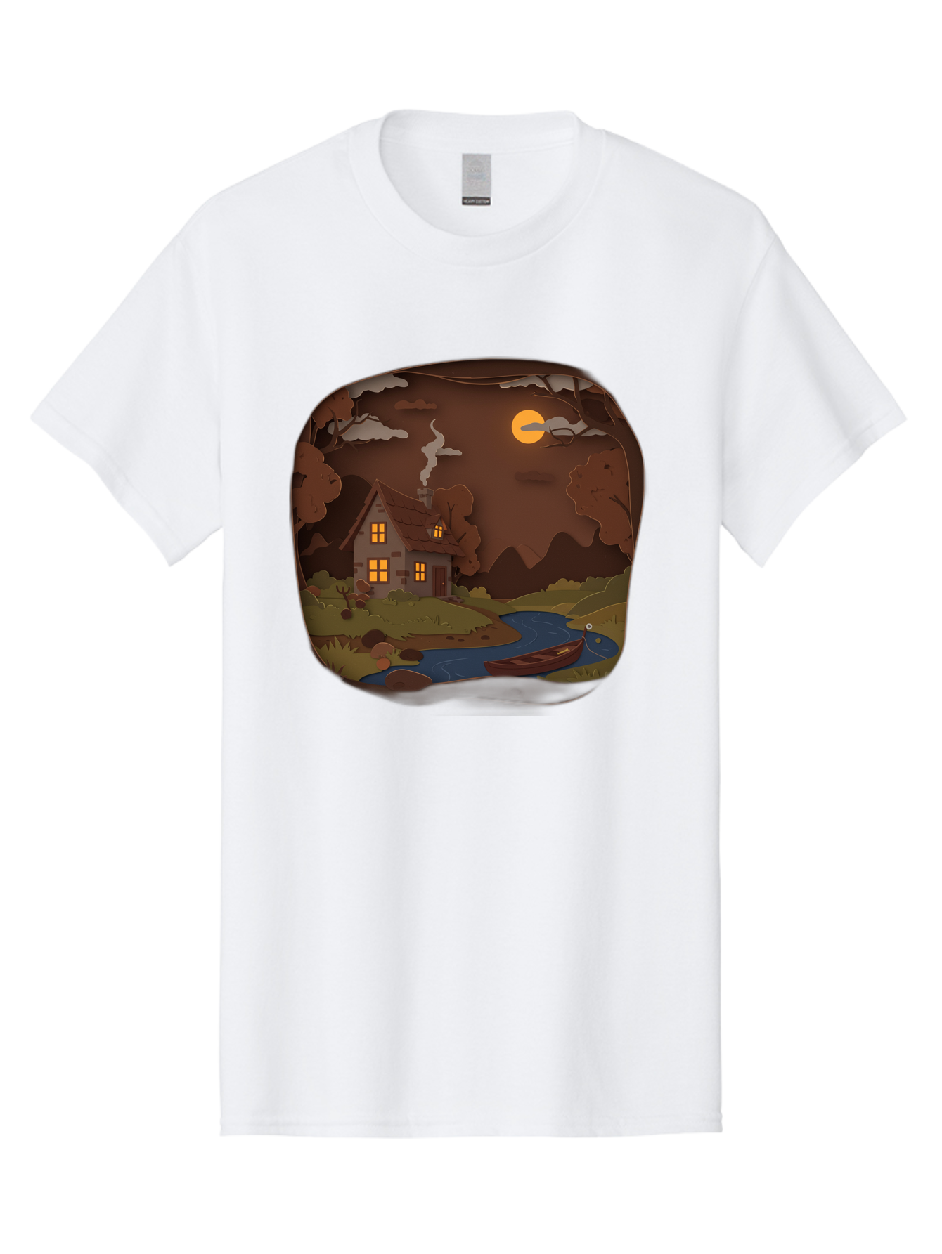 Cottage-By-The-River-1 Men'S Graphic Tee, 100% Cotton, Comfortable Casual Summer Wear, Machine Washable, Vintage Camera, Old Camera, Antique Camera, Black Camera, Classic Photography, Photography Equipment, Nostalgic Device, Film Camera, Bag341