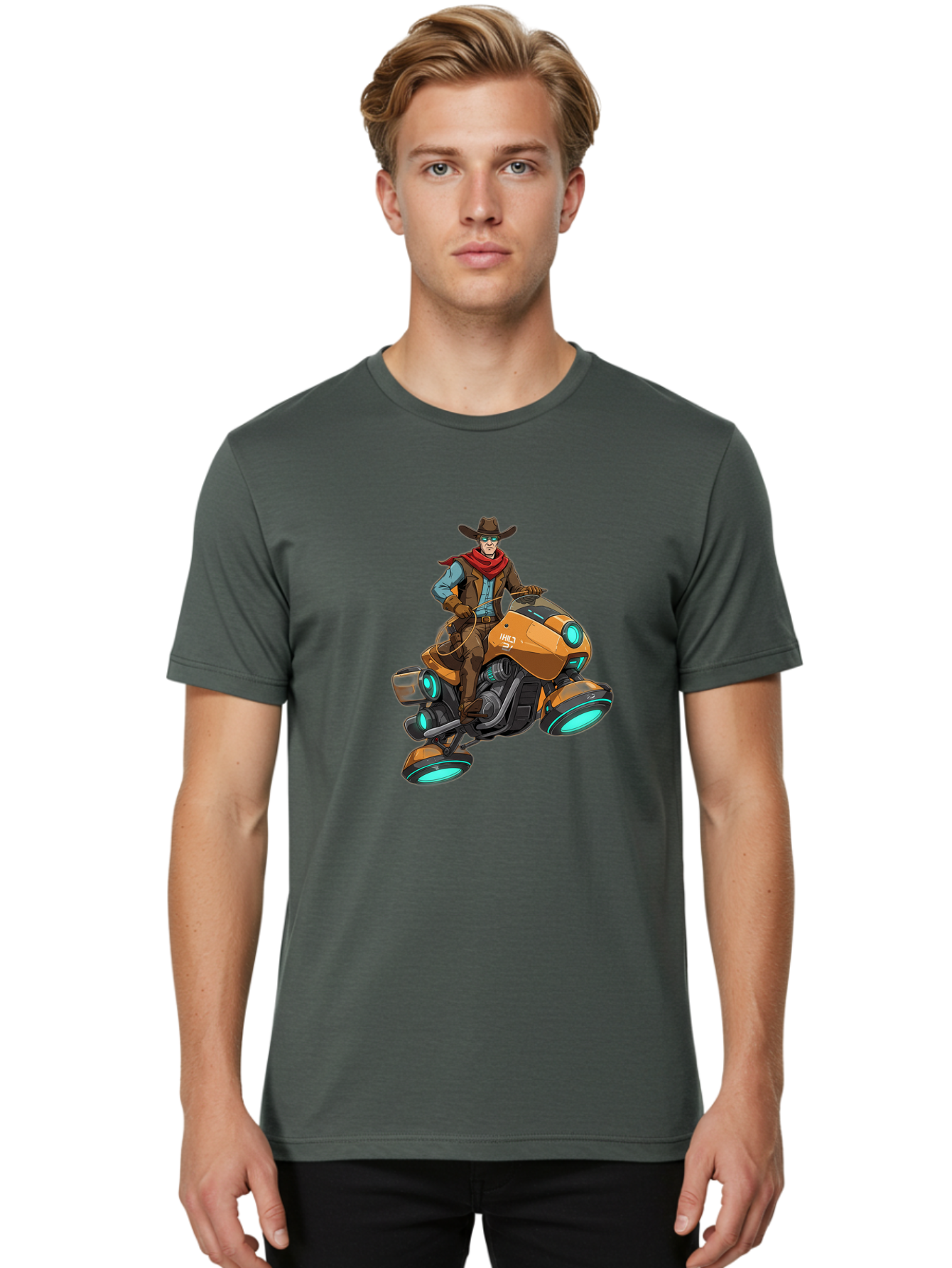 Cowboy-On-Hovercycle Men'S Graphic Tee, 100% Cotton, Comfortable Casual Summer Wear, Machine Washable, Vintage Camera, Old Camera, Antique Camera, Black Camera, Classic Photography, Photography Equipment, Nostalgic Device, Film Camera, Bag348
