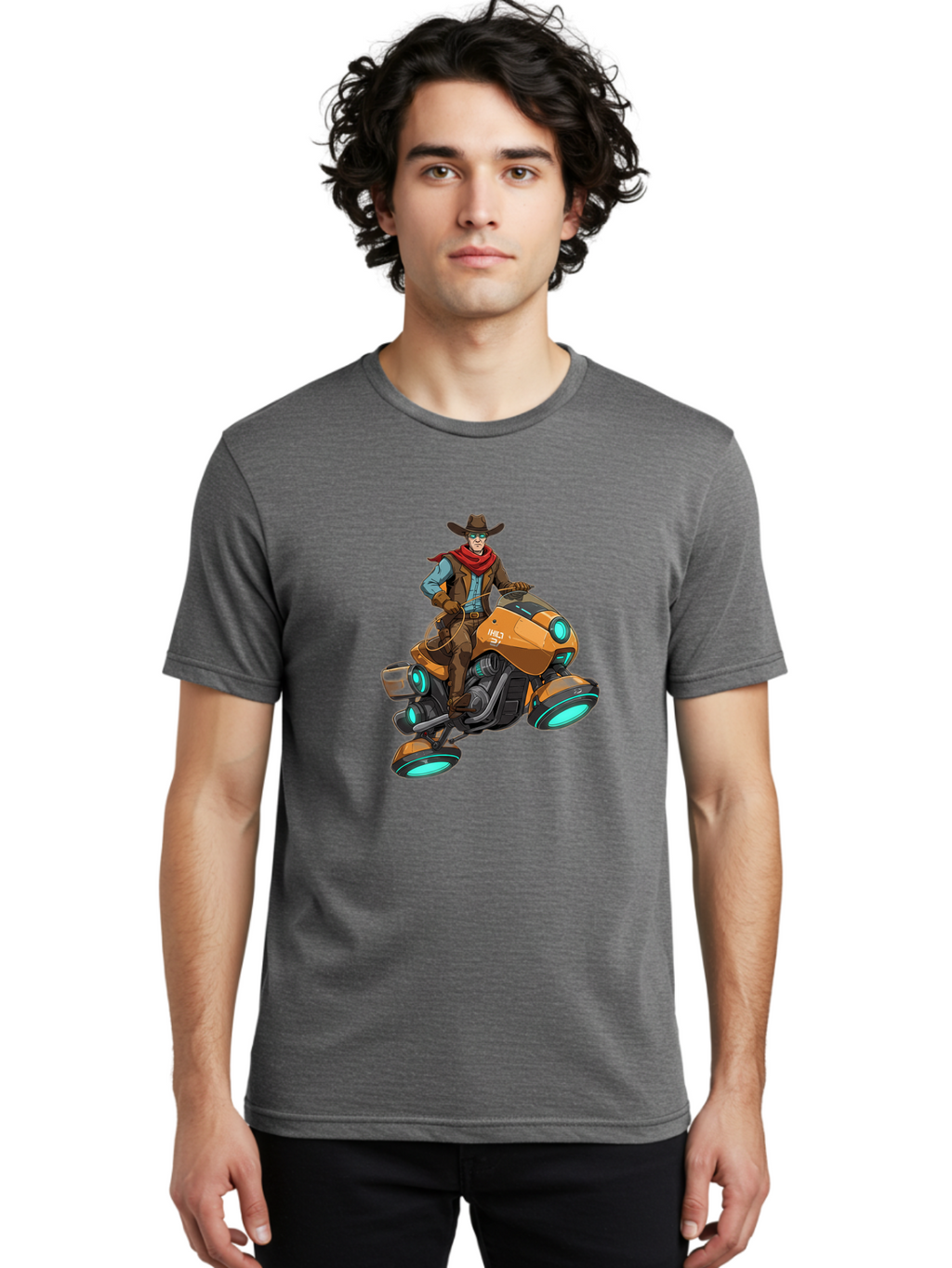 Cowboy-On-Hovercycle Men'S Graphic Tee, 100% Cotton, Comfortable Casual Summer Wear, Machine Washable, Vintage Camera, Old Camera, Antique Camera, Black Camera, Classic Photography, Photography Equipment, Nostalgic Device, Film Camera, Bag348