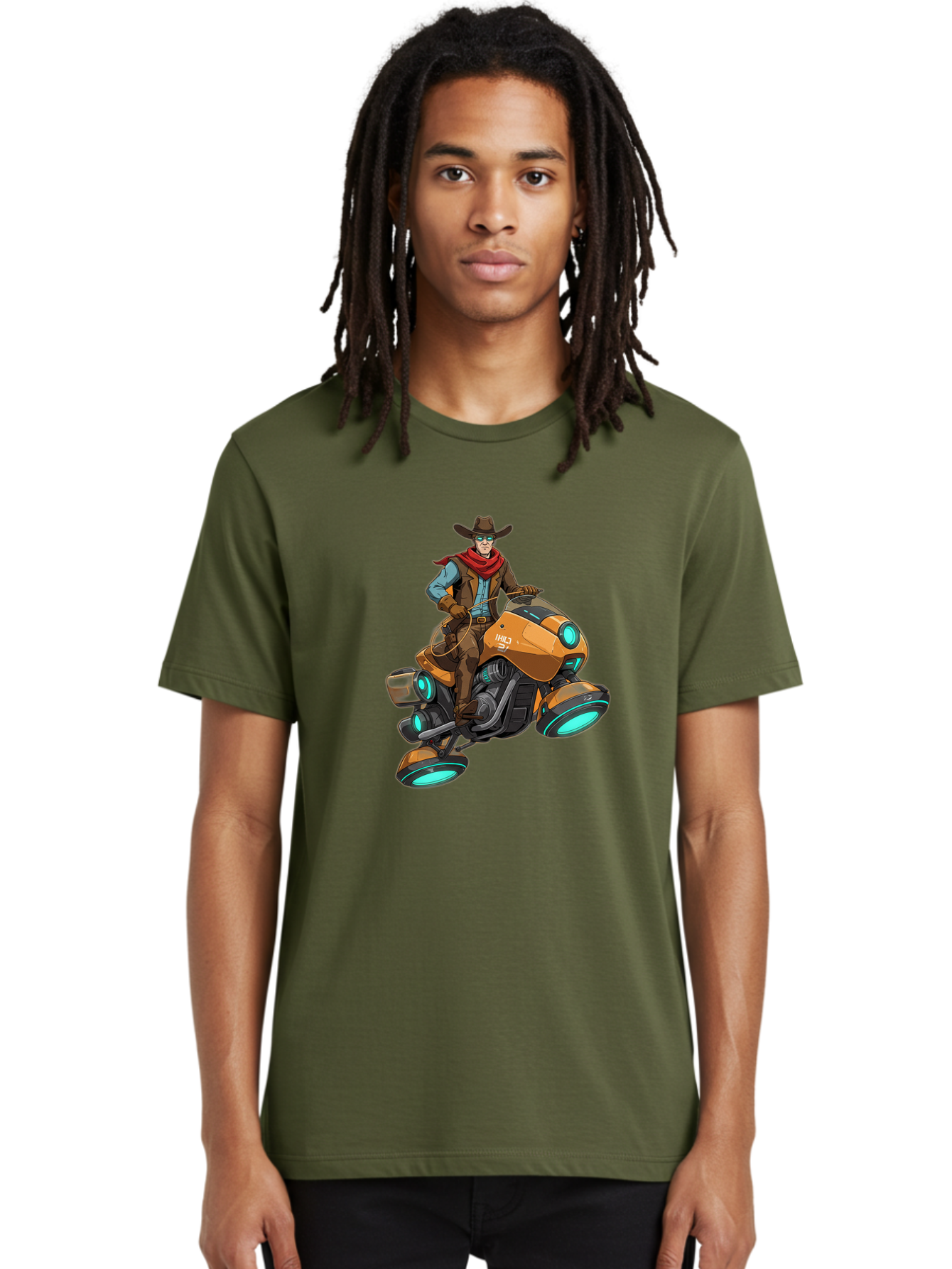 Cowboy-On-Hovercycle Men'S Graphic Tee, 100% Cotton, Comfortable Casual Summer Wear, Machine Washable, Vintage Camera, Old Camera, Antique Camera, Black Camera, Classic Photography, Photography Equipment, Nostalgic Device, Film Camera, Bag348