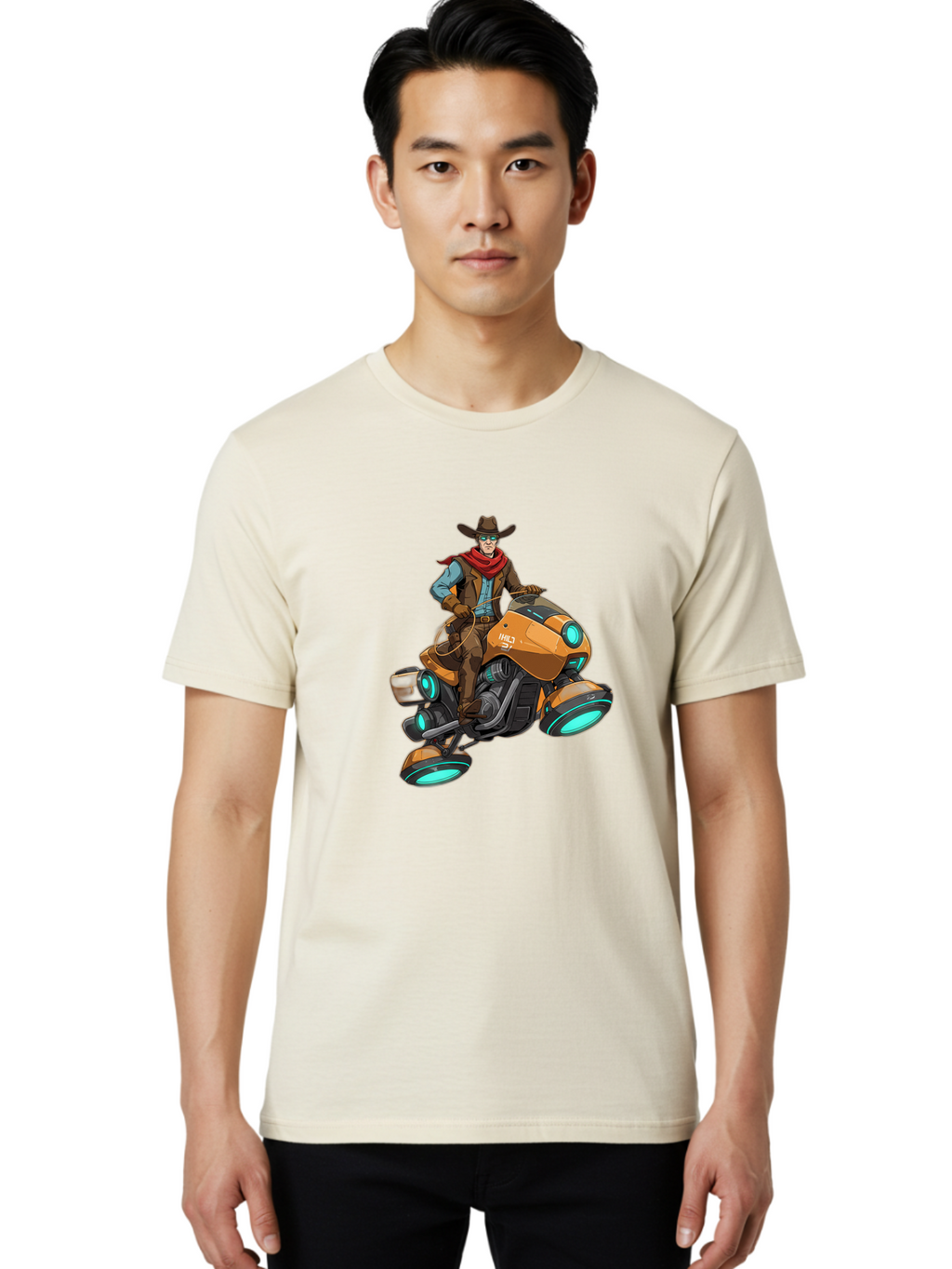 Cowboy-On-Hovercycle Men'S Graphic Tee, 100% Cotton, Comfortable Casual Summer Wear, Machine Washable, Vintage Camera, Old Camera, Antique Camera, Black Camera, Classic Photography, Photography Equipment, Nostalgic Device, Film Camera, Bag348