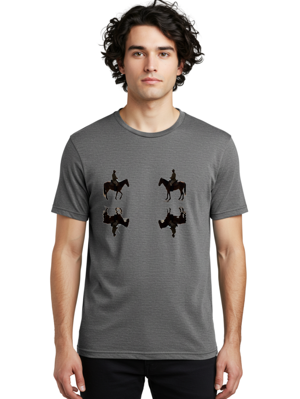 Cowboy-Silhouettes Men'S Graphic Tee, 100% Cotton, Comfortable Casual Summer Wear, Machine Washable, Vintage Camera, Old Camera, Antique Camera, Black Camera, Classic Photography, Photography Equipment, Nostalgic Device, Film Camera, Bag349