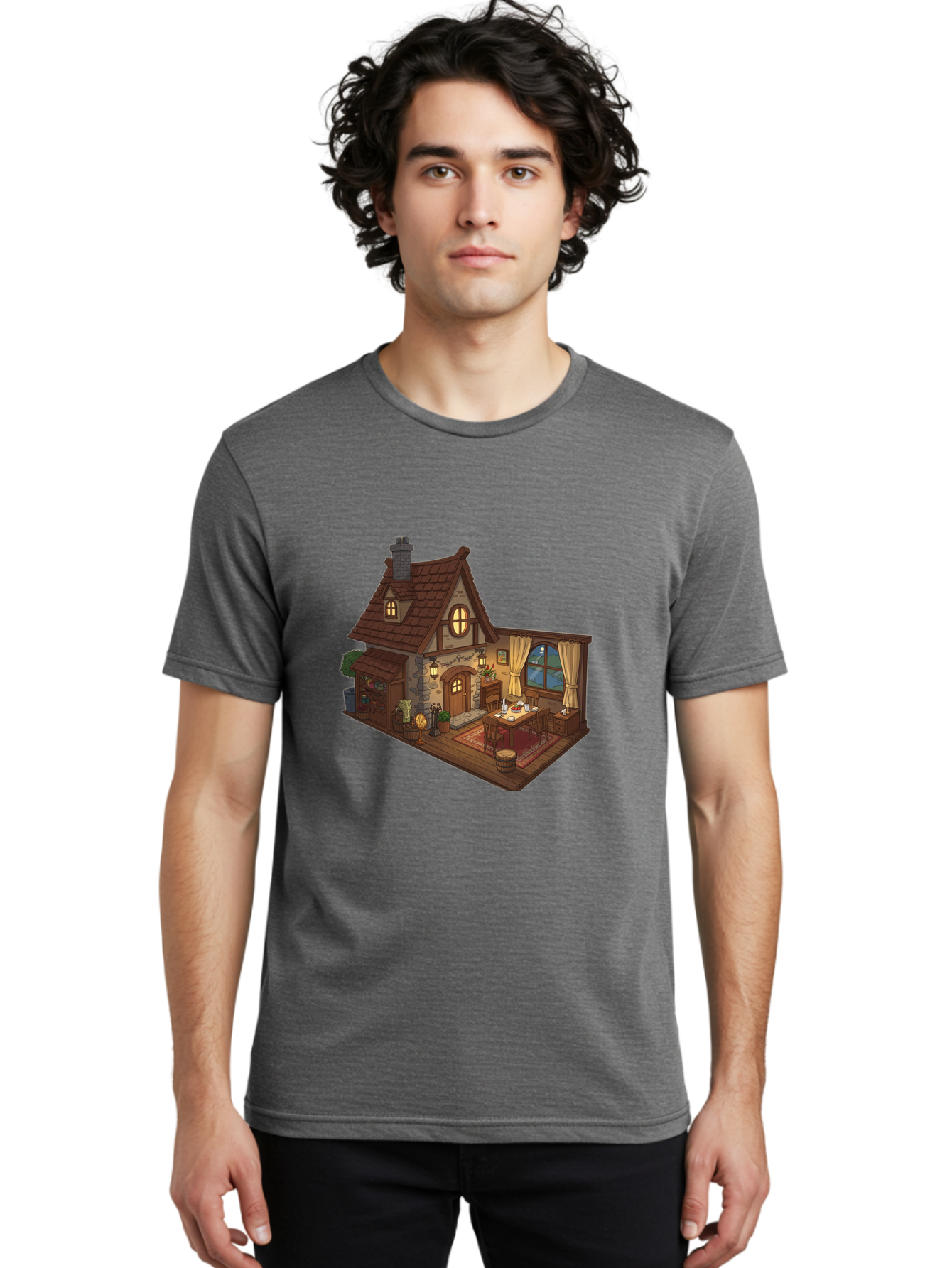 Cozy-Cottage-1 Men'S Graphic Tee, 100% Cotton, Comfortable Casual Summer Wear, Machine Washable, Vintage Camera, Old Camera, Antique Camera, Black Camera, Classic Photography, Photography Equipment, Nostalgic Device, Film Camera, Camera Art Bag350