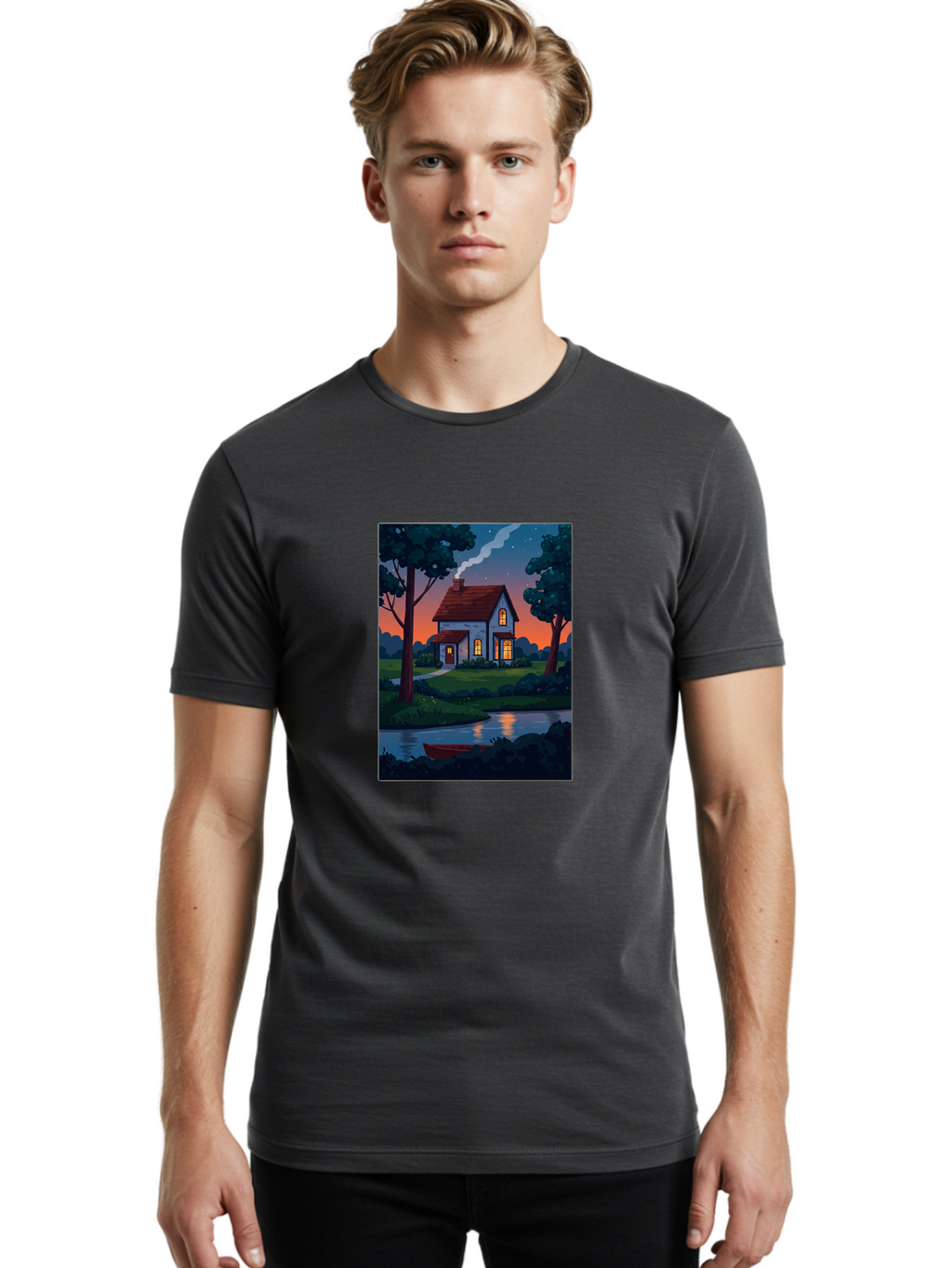 Cozy-House-By-The-River Men'S Graphic Tee, 100% Cotton, Comfortable Casual Summer Wear, Machine Washable, Vintage Camera, Old Camera, Antique Camera, Black Camera, Classic Photography, Photography Equipment, Nostalgic Device, Film Camera, Bag352