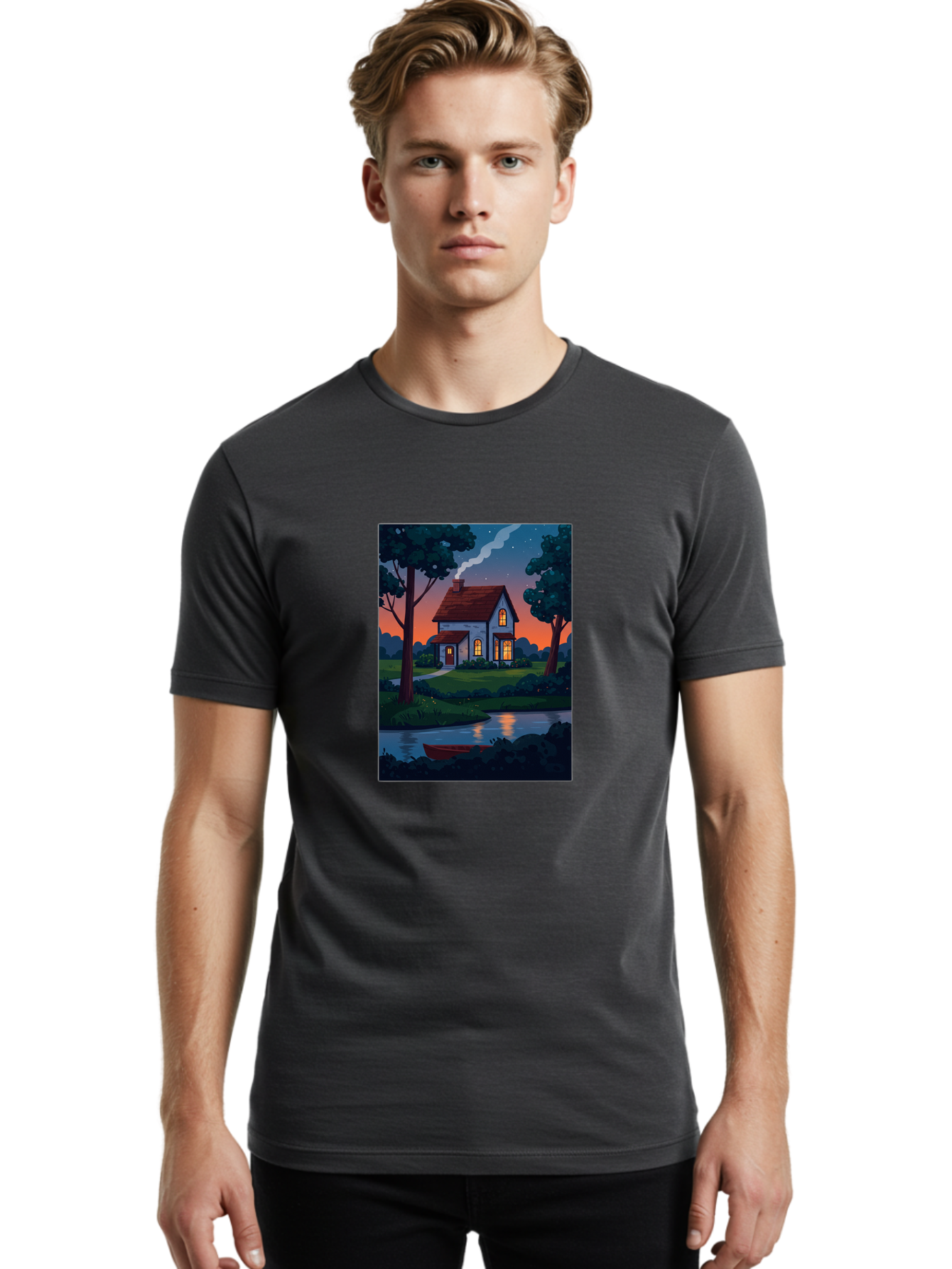 Cozy-House-By-The-River Men'S Graphic Tee, 100% Cotton, Comfortable Casual Summer Wear, Machine Washable, Vintage Camera, Old Camera, Antique Camera, Black Camera, Classic Photography, Photography Equipment, Nostalgic Device, Film Camera, Bag352