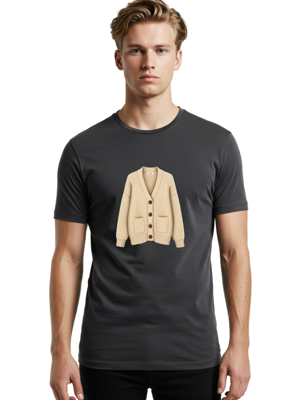 Cream-Cardigan Men'S Graphic Tee, 100% Cotton, Comfortable Casual Summer Wear, Machine Washable, Vintage Camera, Old Camera, Antique Camera, Black Camera, Classic Photography, Photography Equipment, Nostalgic Device, Film Camera, Camera Art Bag357