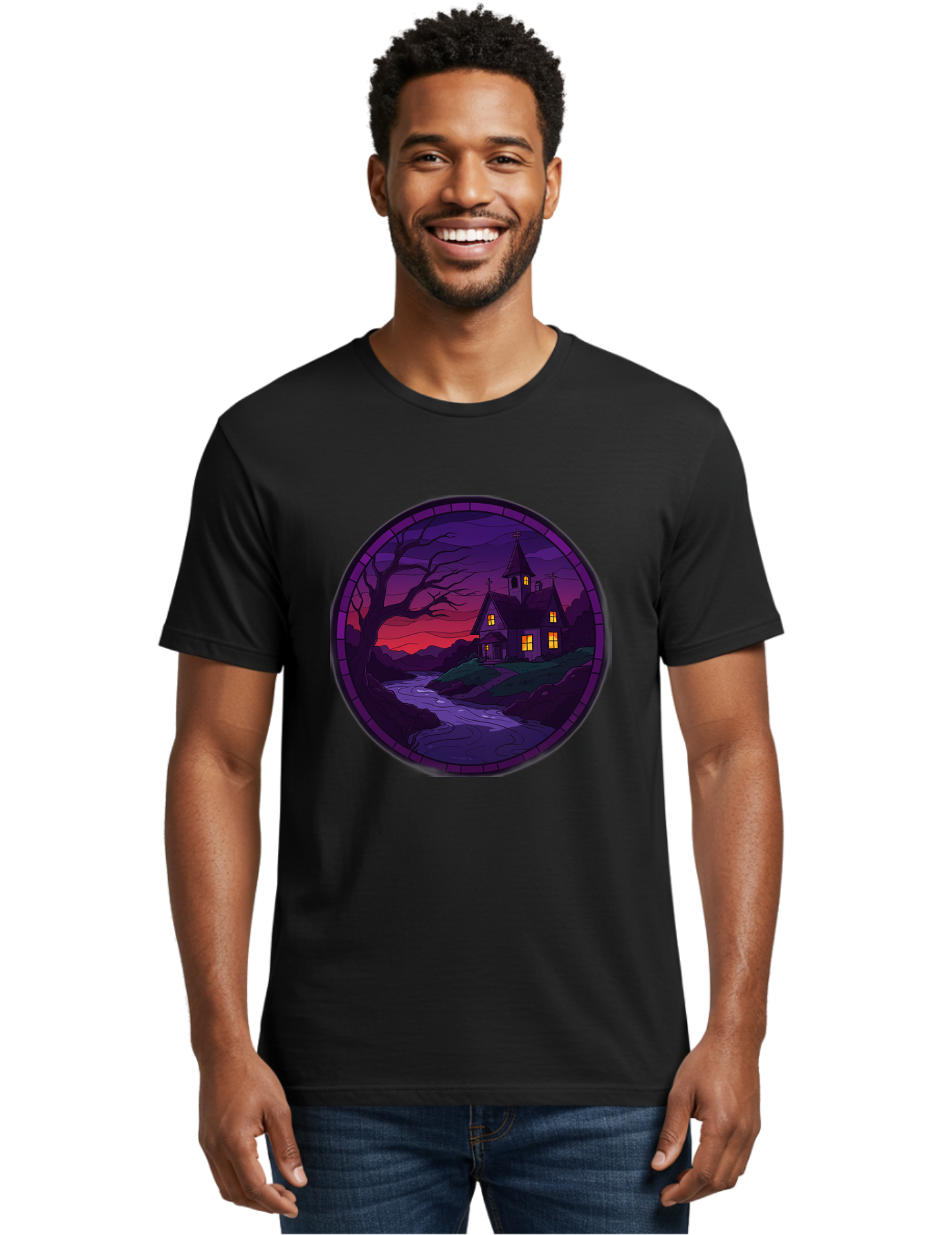 Creepy-Church-By-River Men'S Graphic Tee, 100% Cotton, Comfortable Casual Summer Wear, Machine Washable, Vintage Camera, Old Camera, Antique Camera, Black Camera, Classic Photography, Photography Equipment, Nostalgic Device, Film Camera, Bag358