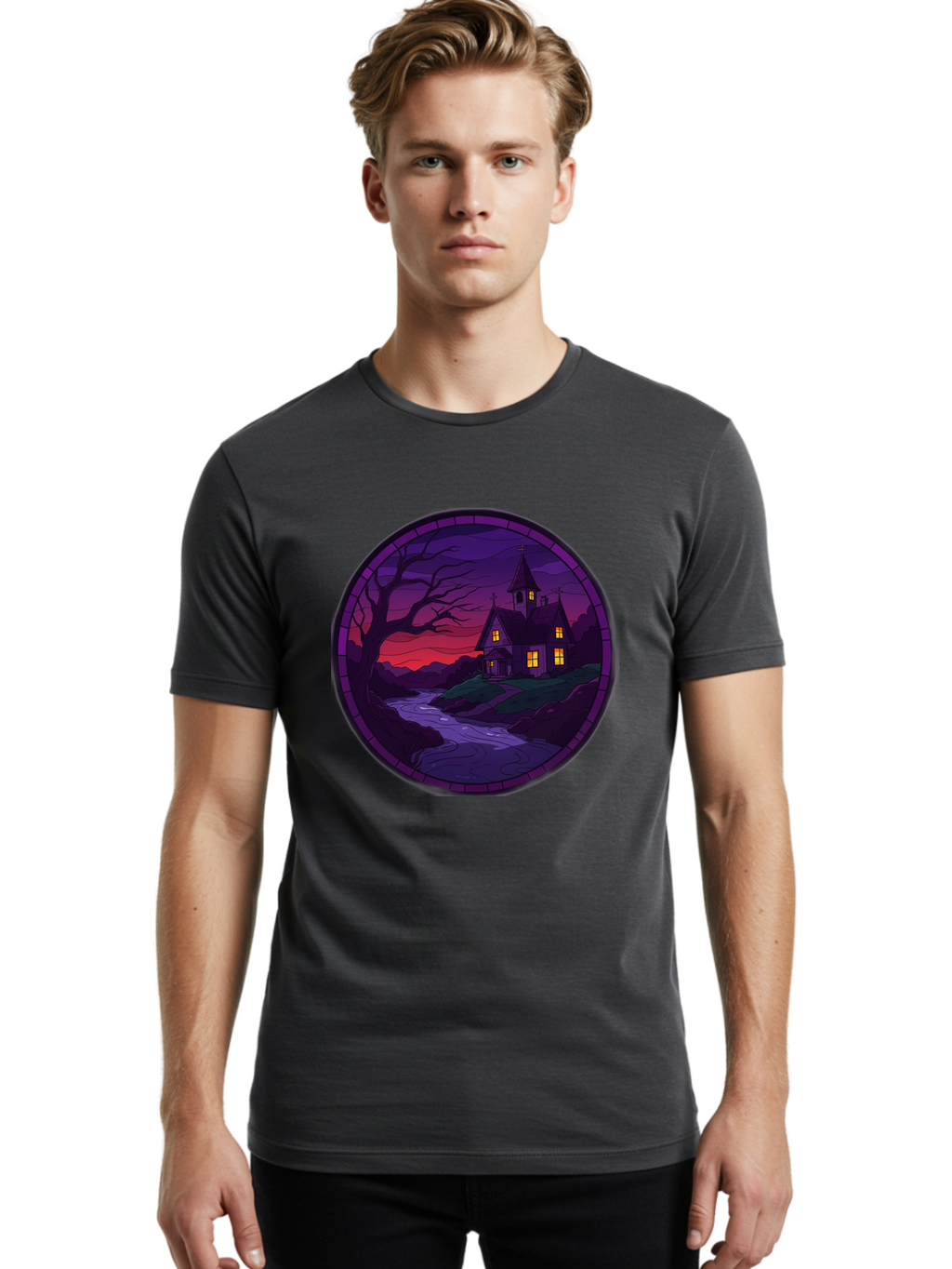 Creepy-Church-By-River Men'S Graphic Tee, 100% Cotton, Comfortable Casual Summer Wear, Machine Washable, Vintage Camera, Old Camera, Antique Camera, Black Camera, Classic Photography, Photography Equipment, Nostalgic Device, Film Camera, Bag358