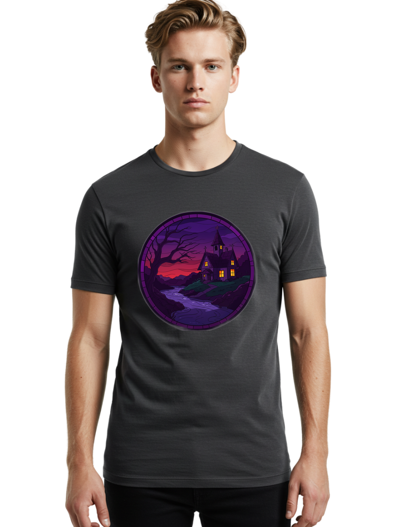 Creepy-Church-By-River Men'S Graphic Tee, 100% Cotton, Comfortable Casual Summer Wear, Machine Washable, Vintage Camera, Old Camera, Antique Camera, Black Camera, Classic Photography, Photography Equipment, Nostalgic Device, Film Camera, Bag358
