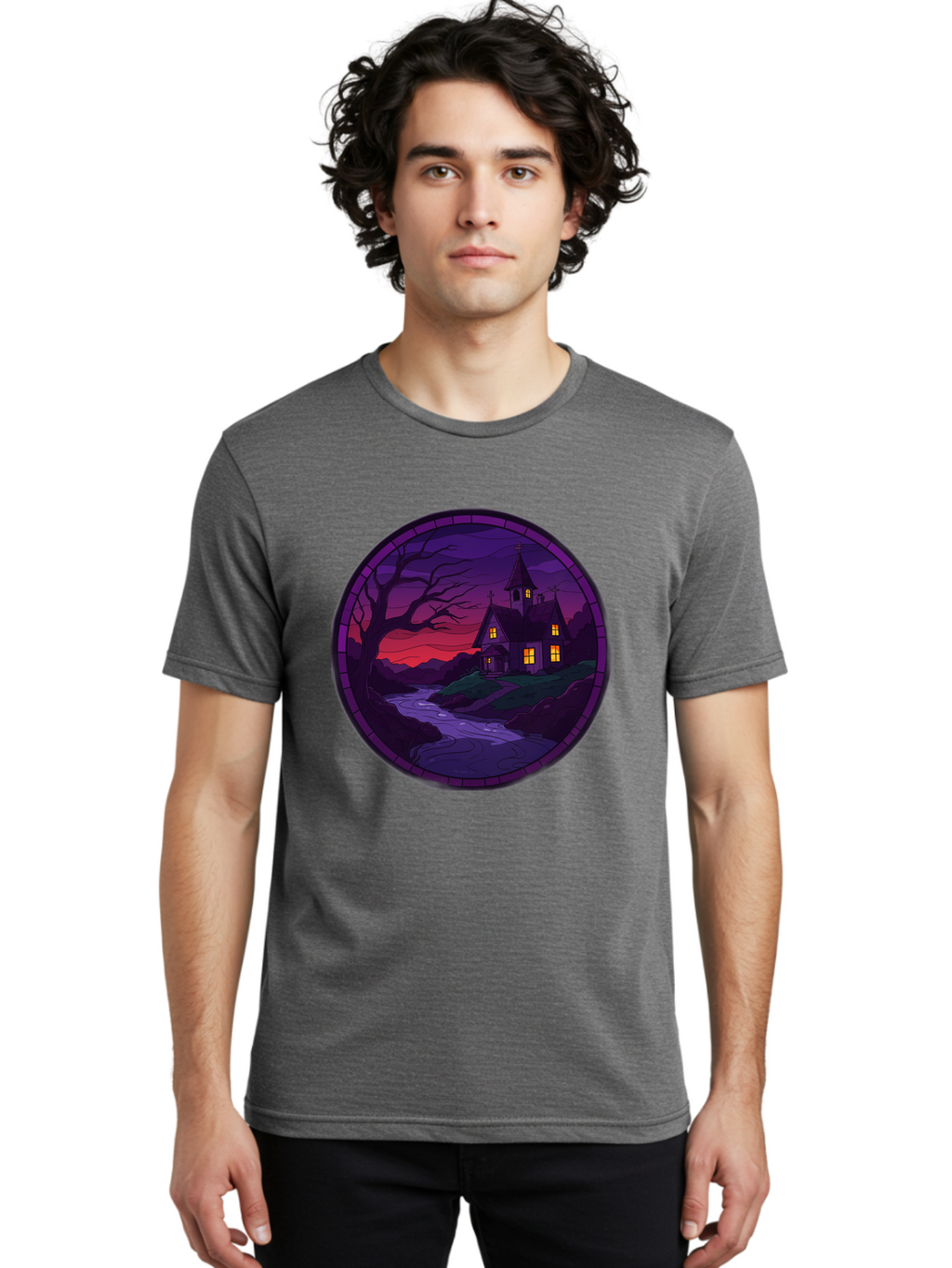 Creepy-Church-By-River Men'S Graphic Tee, 100% Cotton, Comfortable Casual Summer Wear, Machine Washable, Vintage Camera, Old Camera, Antique Camera, Black Camera, Classic Photography, Photography Equipment, Nostalgic Device, Film Camera, Bag358