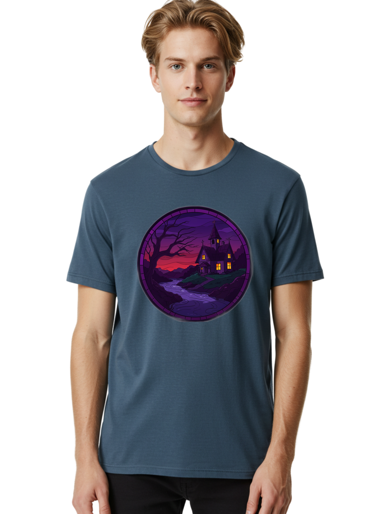 Creepy-Church-By-River Men'S Graphic Tee, 100% Cotton, Comfortable Casual Summer Wear, Machine Washable, Vintage Camera, Old Camera, Antique Camera, Black Camera, Classic Photography, Photography Equipment, Nostalgic Device, Film Camera, Bag358