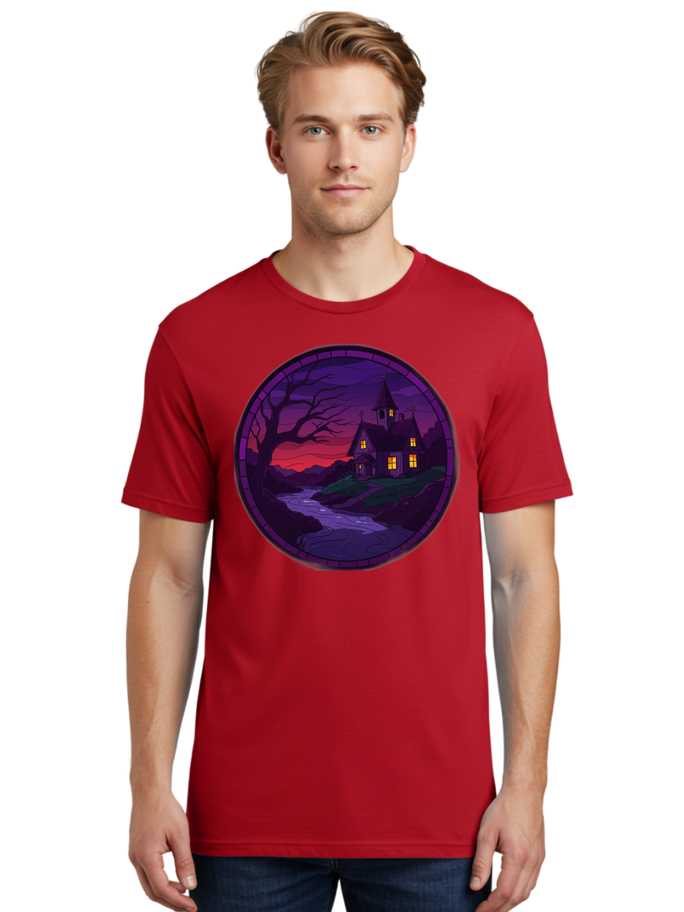 Creepy-Church-By-River Men'S Graphic Tee, 100% Cotton, Comfortable Casual Summer Wear, Machine Washable, Vintage Camera, Old Camera, Antique Camera, Black Camera, Classic Photography, Photography Equipment, Nostalgic Device, Film Camera, Bag358
