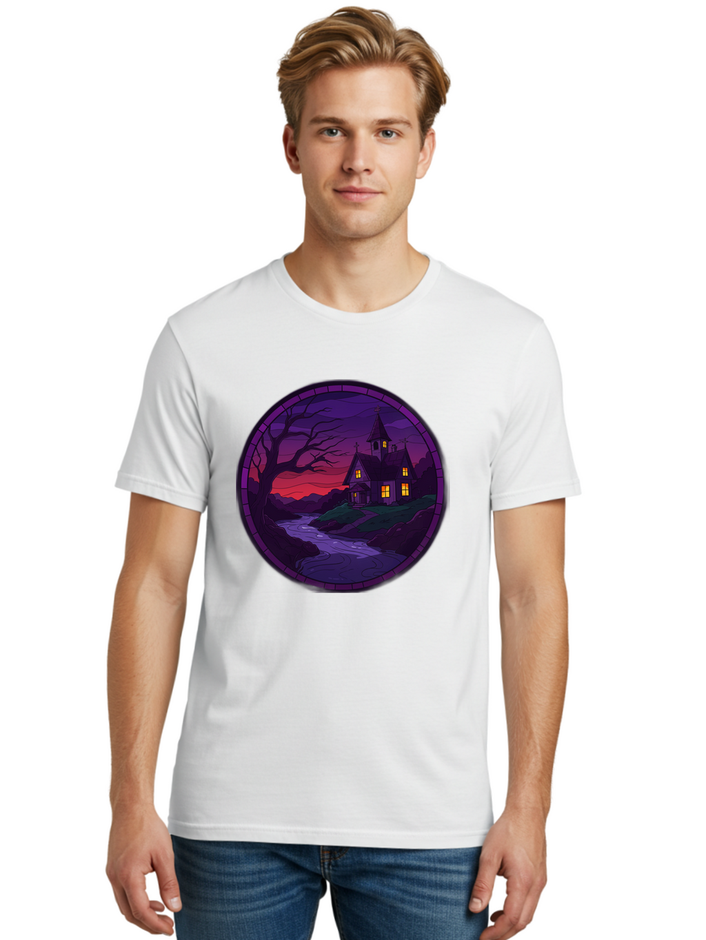 Creepy-Church-By-River Men'S Graphic Tee, 100% Cotton, Comfortable Casual Summer Wear, Machine Washable, Vintage Camera, Old Camera, Antique Camera, Black Camera, Classic Photography, Photography Equipment, Nostalgic Device, Film Camera, Bag358
