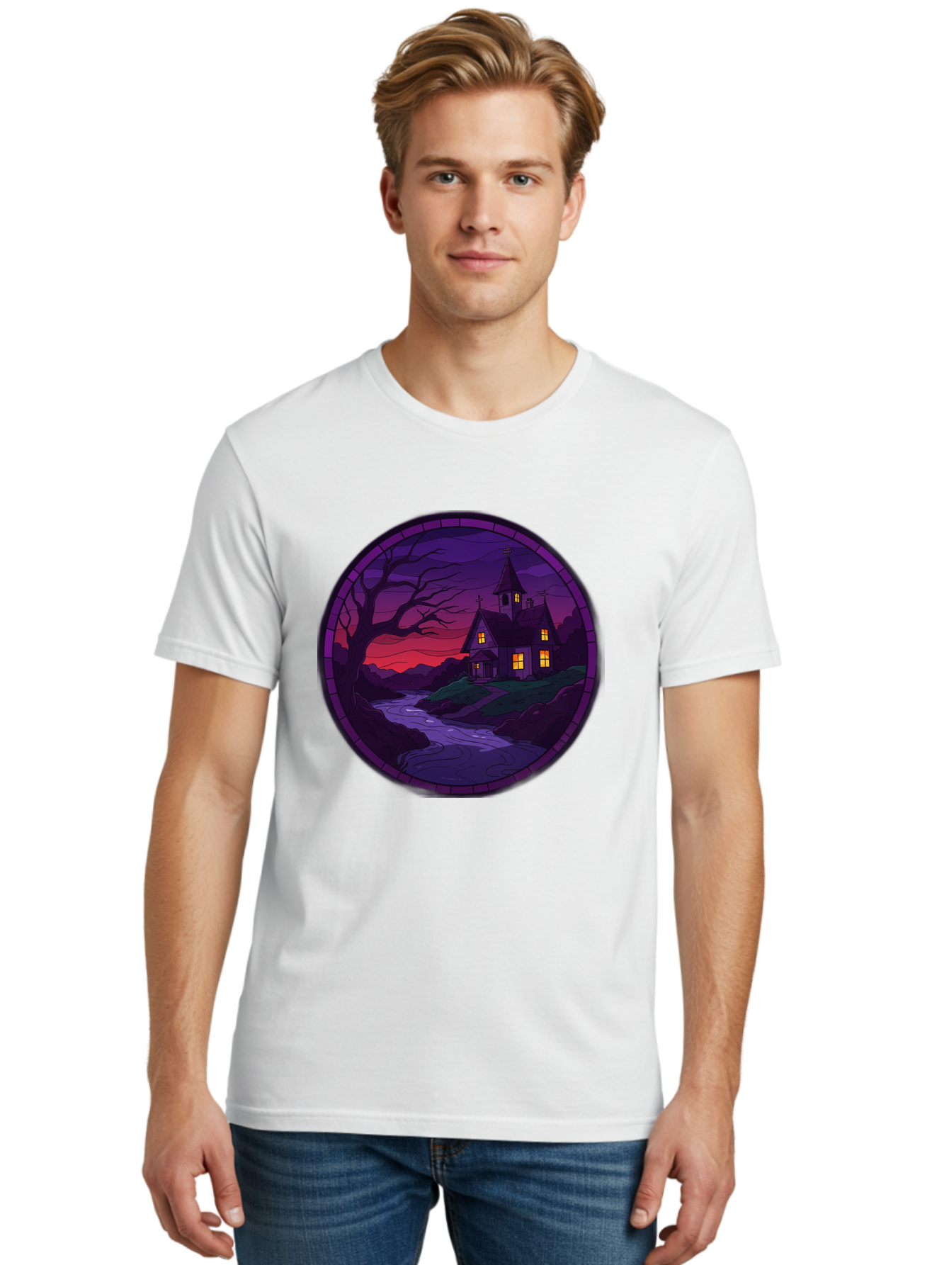 Creepy-Church-By-River Men'S Graphic Tee, 100% Cotton, Comfortable Casual Summer Wear, Machine Washable, Vintage Camera, Old Camera, Antique Camera, Black Camera, Classic Photography, Photography Equipment, Nostalgic Device, Film Camera, Bag358