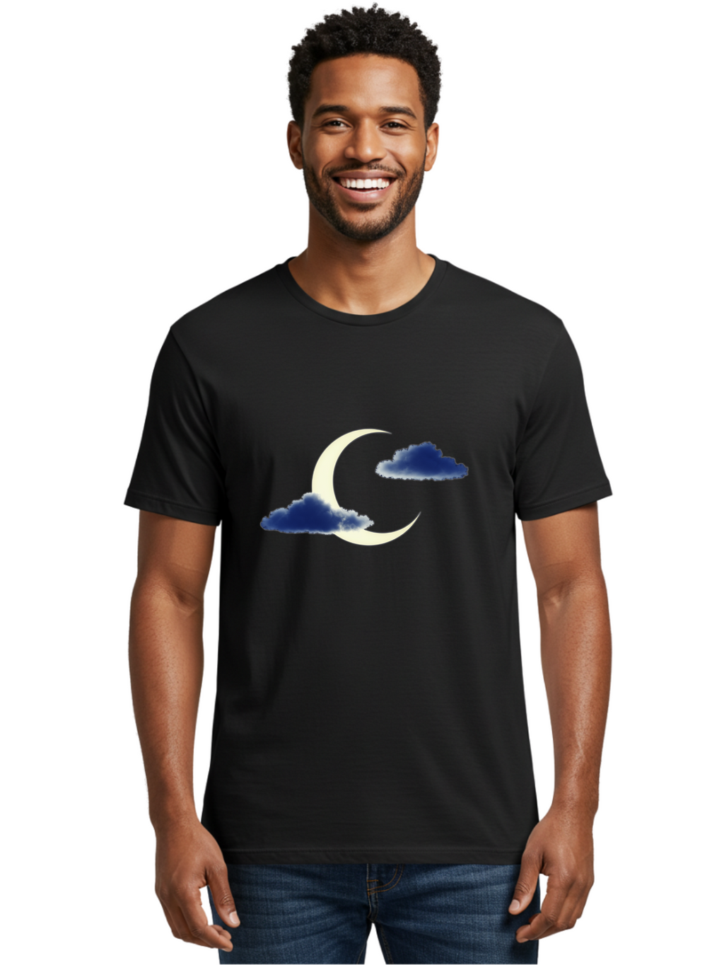 Crescent-Moon-With-Clouds Men'S Graphic Tee, 100% Cotton, Comfortable Casual Summer Wear, Machine Washable, Vintage Camera, Old Camera, Antique Camera, Black Camera, Classic Photography, Photography Equipment, Nostalgic Device, Film Camera, Bag362