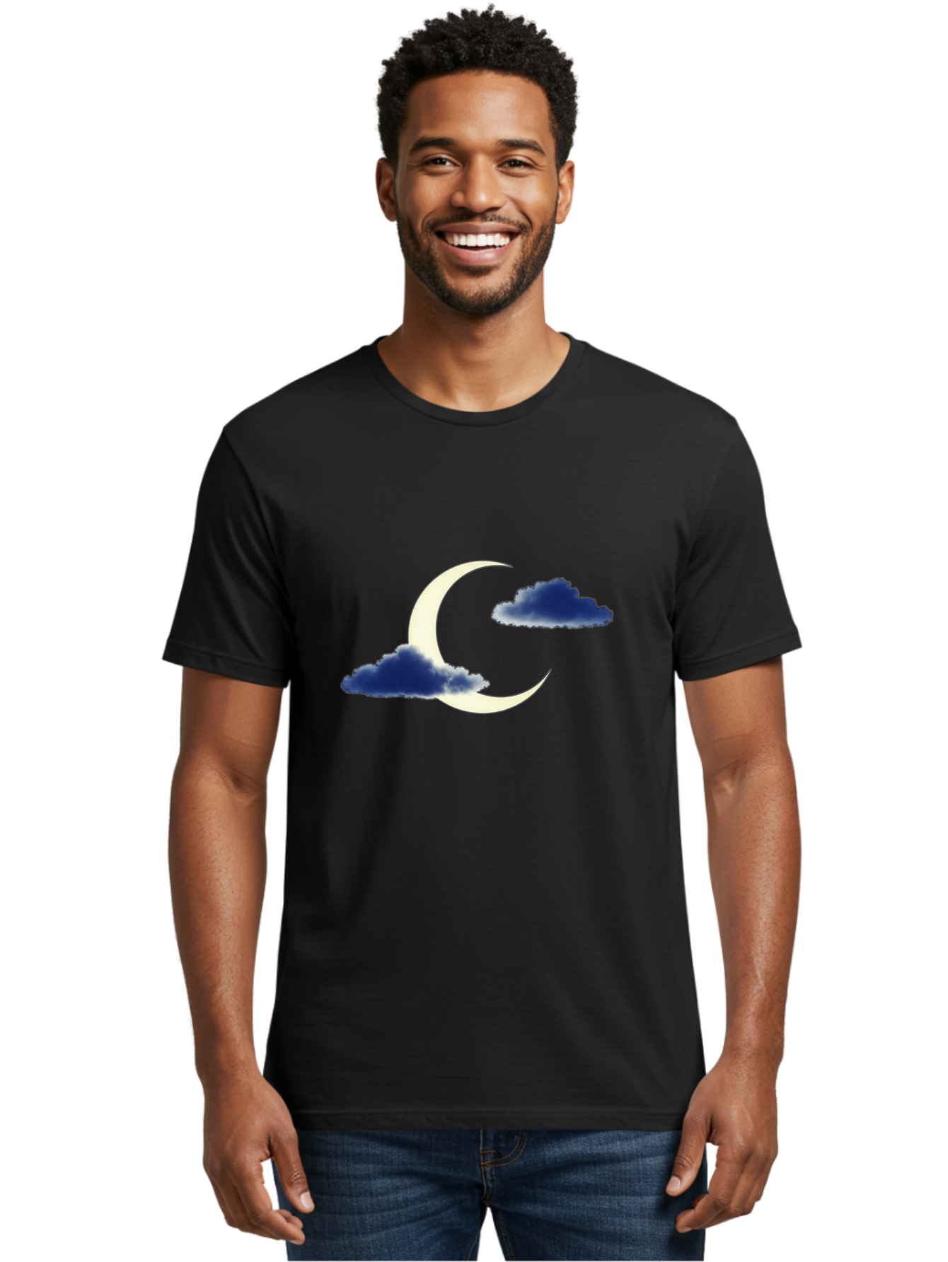 Crescent-Moon-With-Clouds Men'S Graphic Tee, 100% Cotton, Comfortable Casual Summer Wear, Machine Washable, Vintage Camera, Old Camera, Antique Camera, Black Camera, Classic Photography, Photography Equipment, Nostalgic Device, Film Camera, Bag362